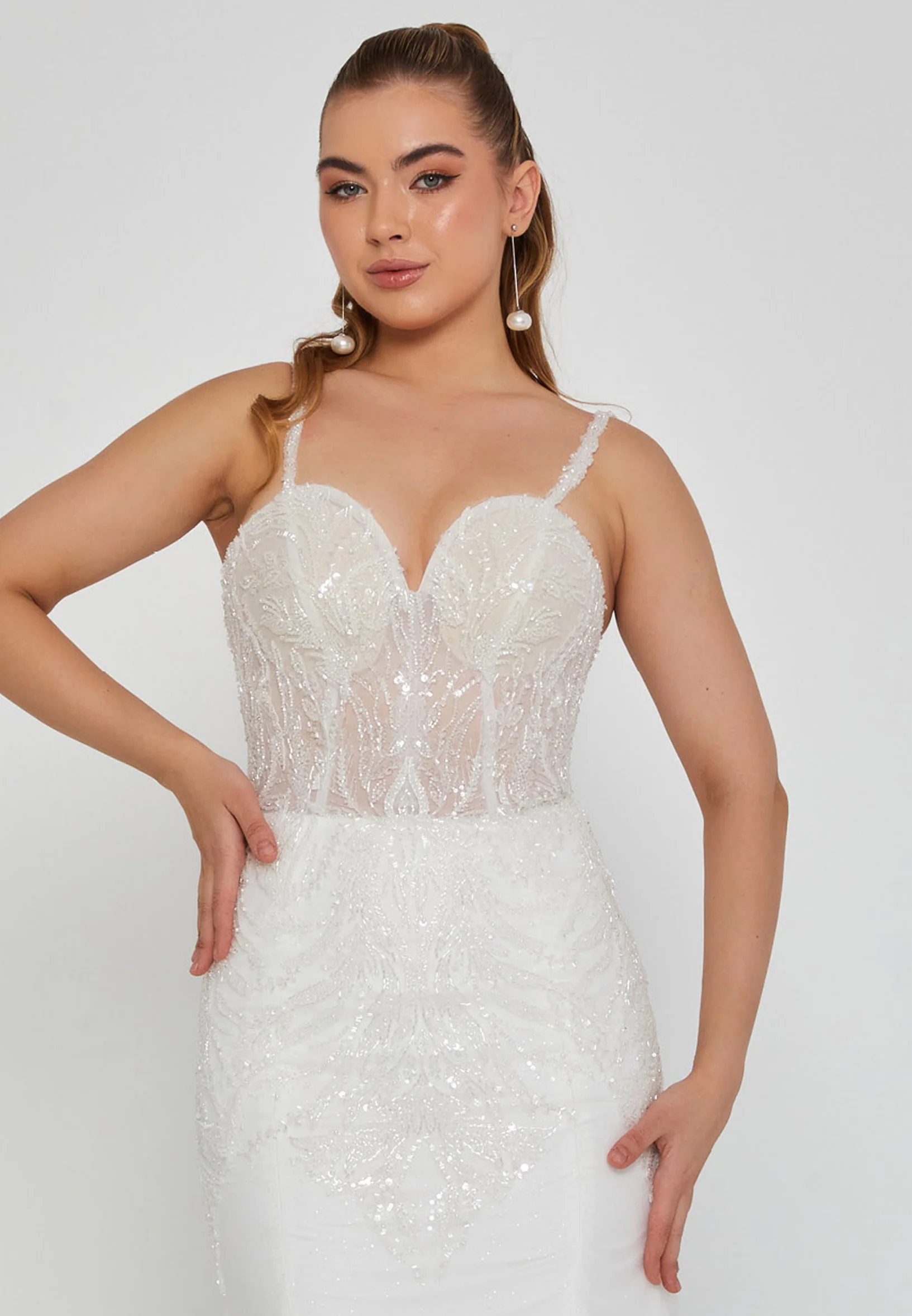 Sleeveless Maxi Tulle Regular Wedding Dress blv360032 - Image 6
