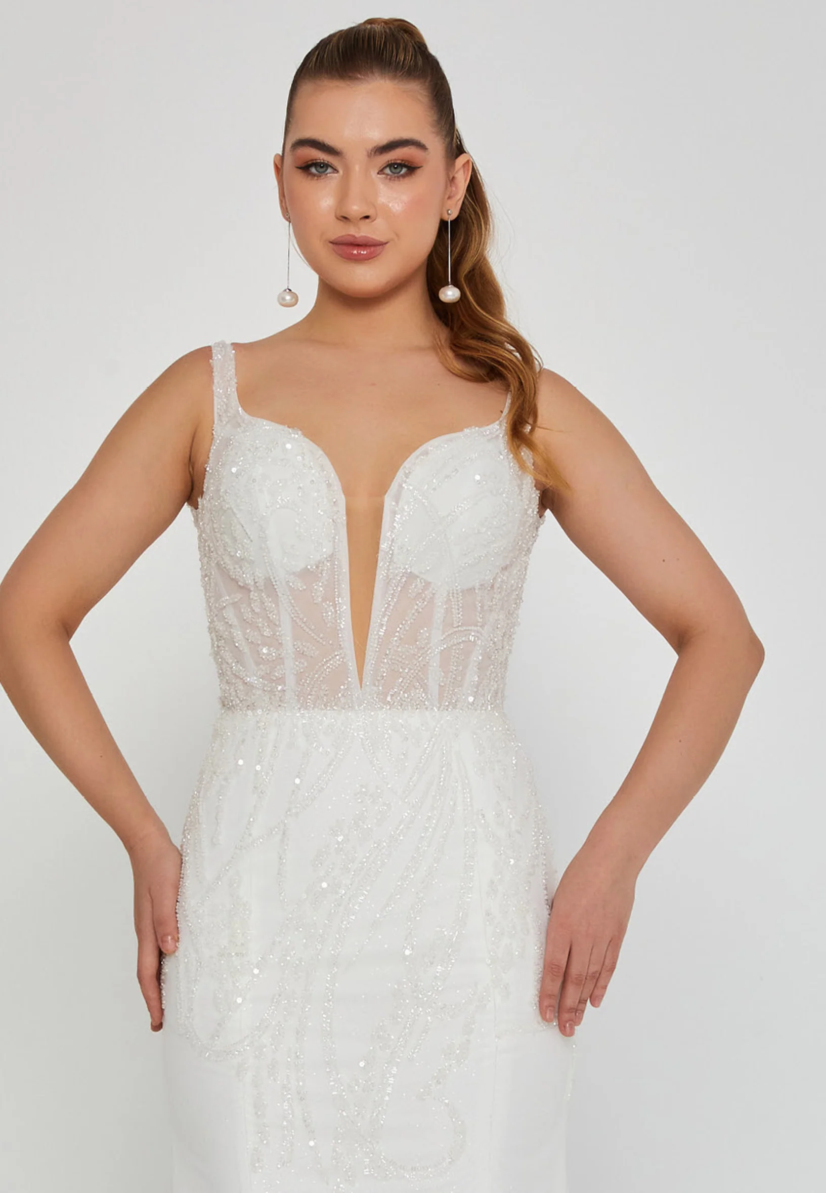 Sleeveless Maxi Tulle Regular Wedding Dress blv360035 - Image 6