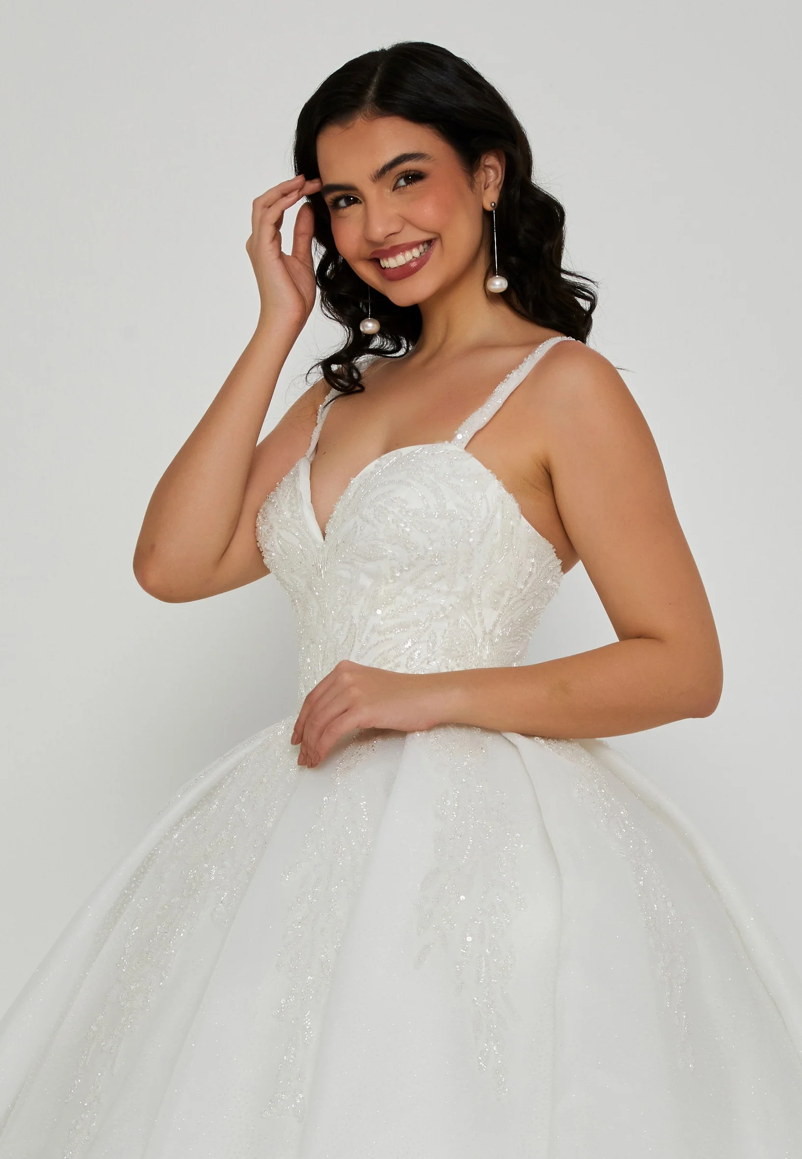 Sleeveless Maxi Tulle Regular Wedding Dress blv360045 - Image 2