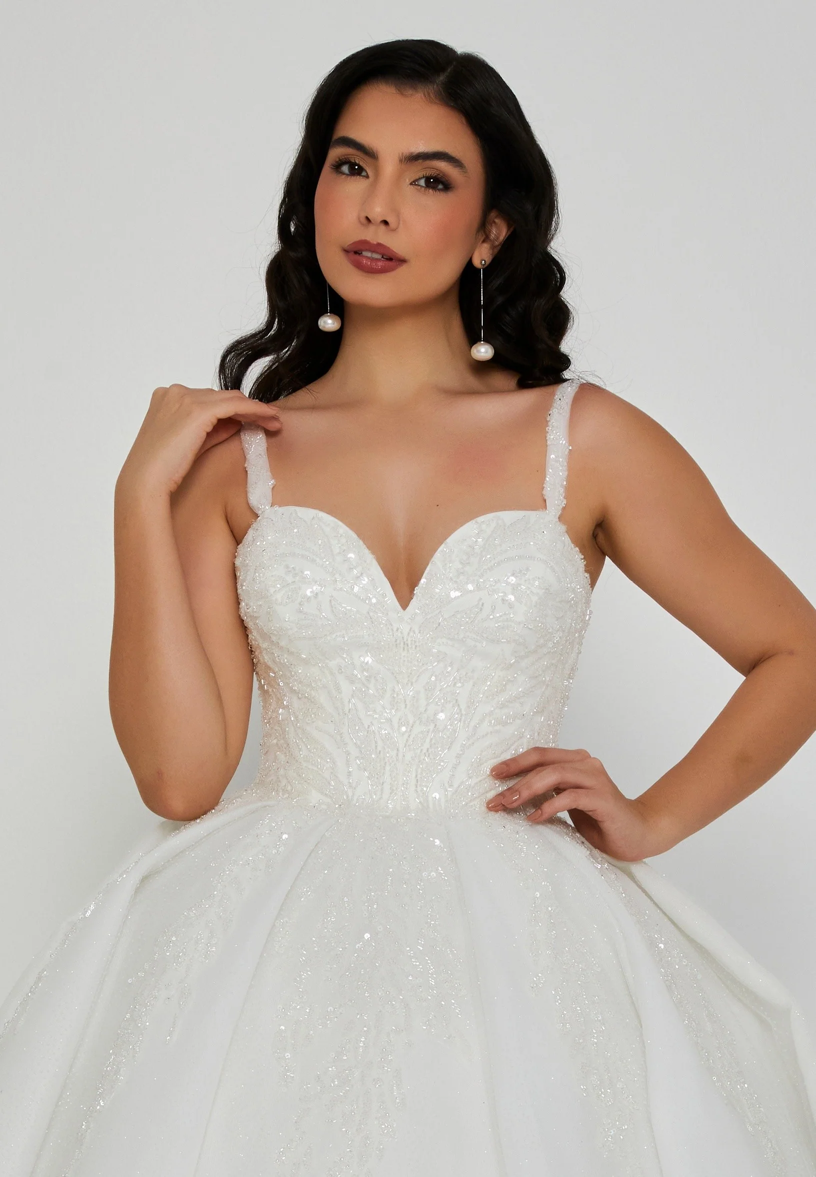Sleeveless Maxi Tulle Regular Wedding Dress blv360045 - Image 7