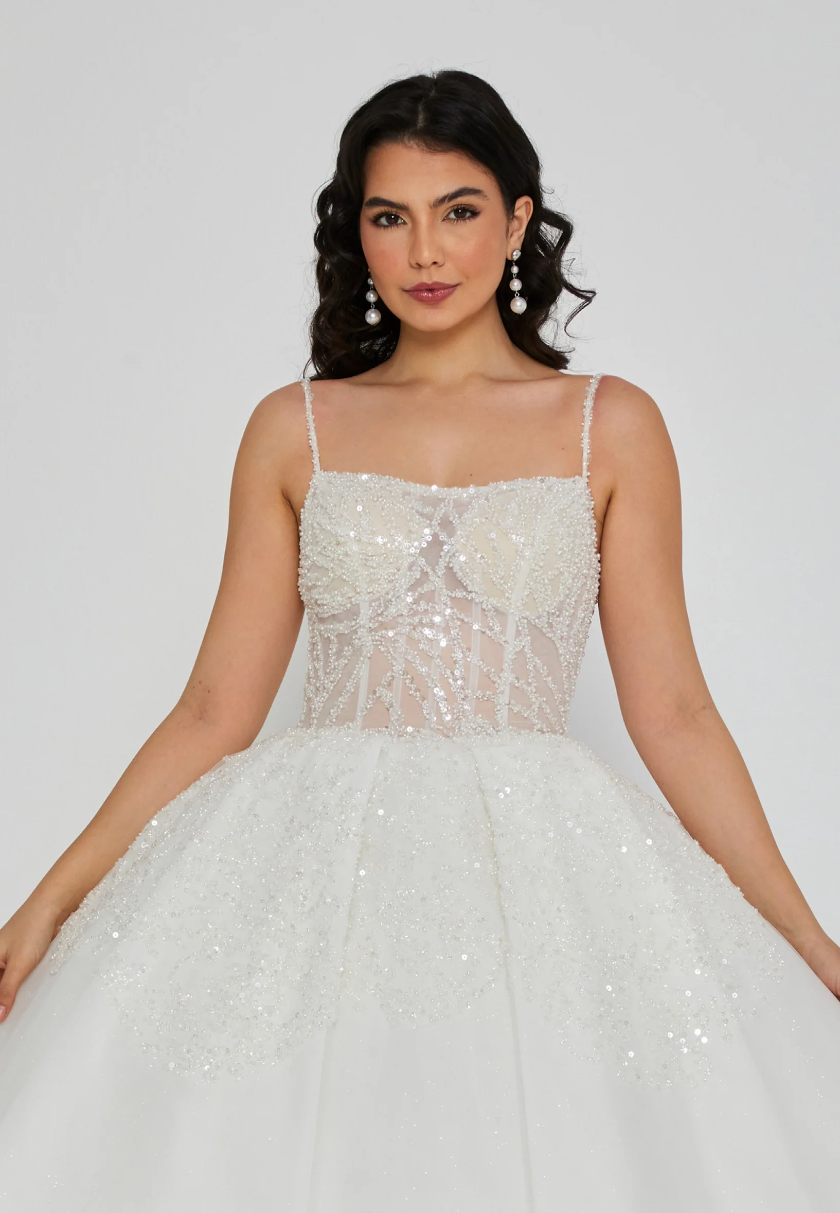 Sleeveless Maxi Tulle Regular Wedding Dress blv360049 - Image 6