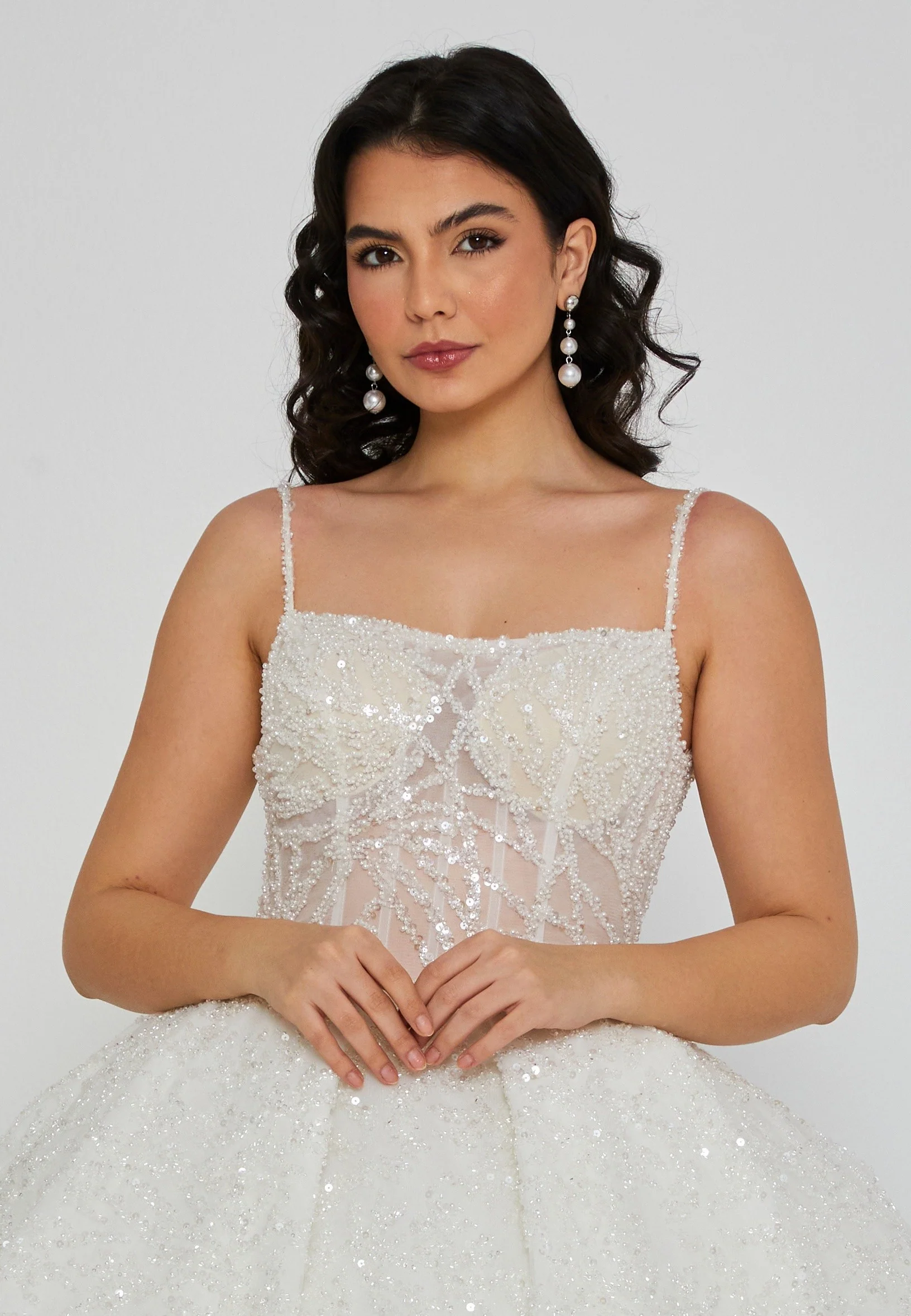 Sleeveless Maxi Tulle Regular Wedding Dress blv360049 - Image 7
