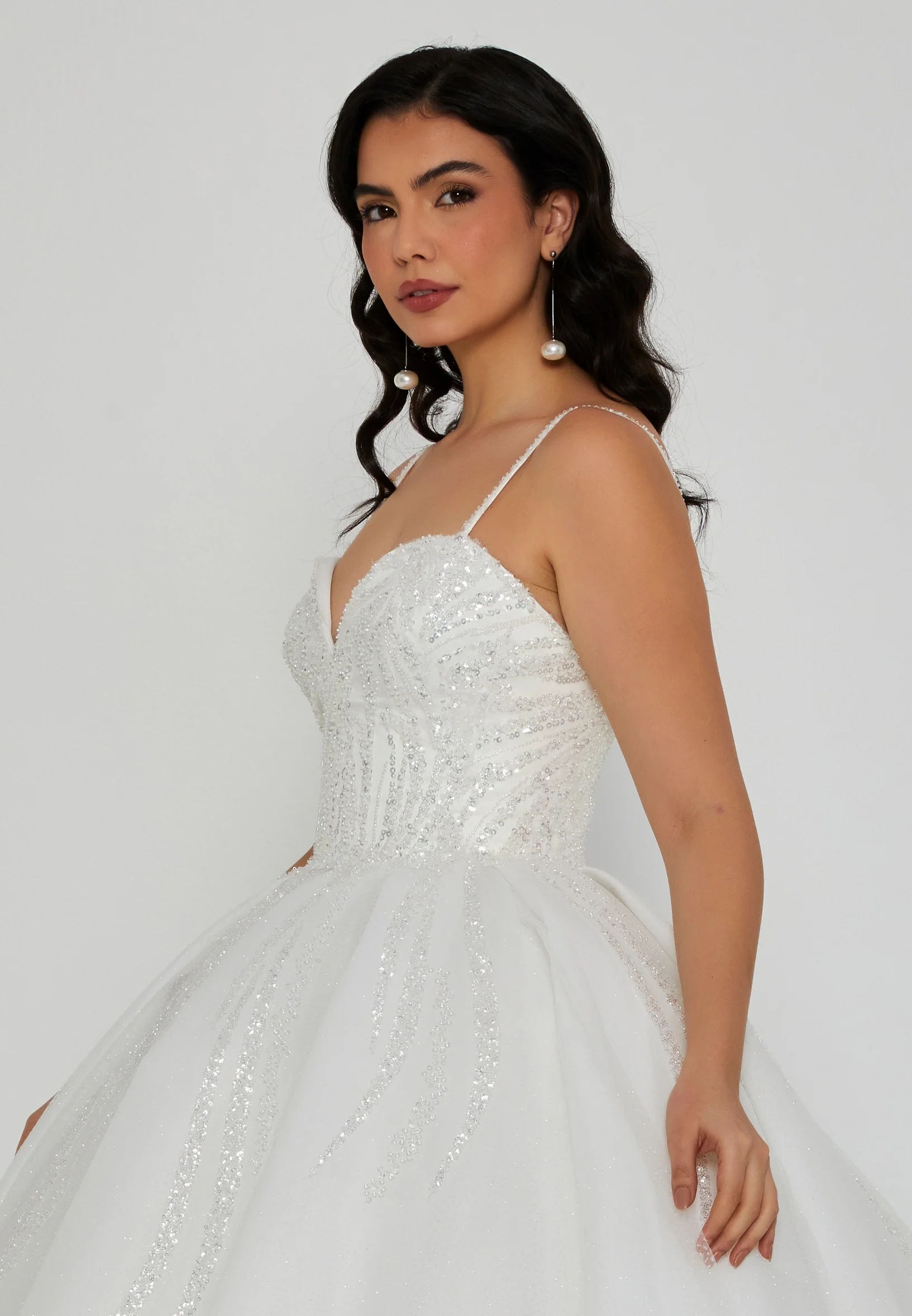 Sleeveless Maxi Tulle Regular Wedding Dress blv360055 - Image 2