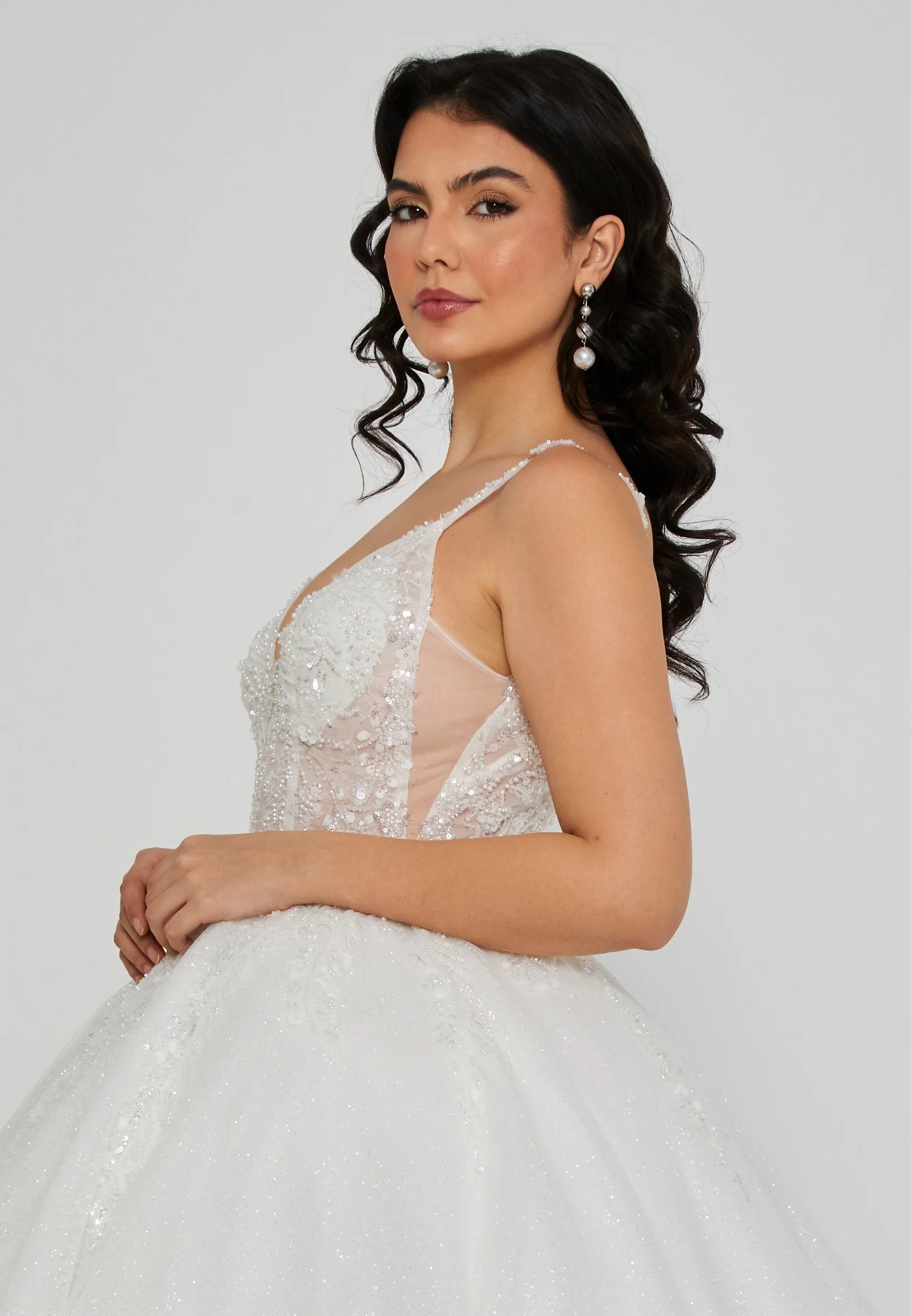 Sleeveless Maxi Tulle Regular Wedding Dress blv360061 - Image 2