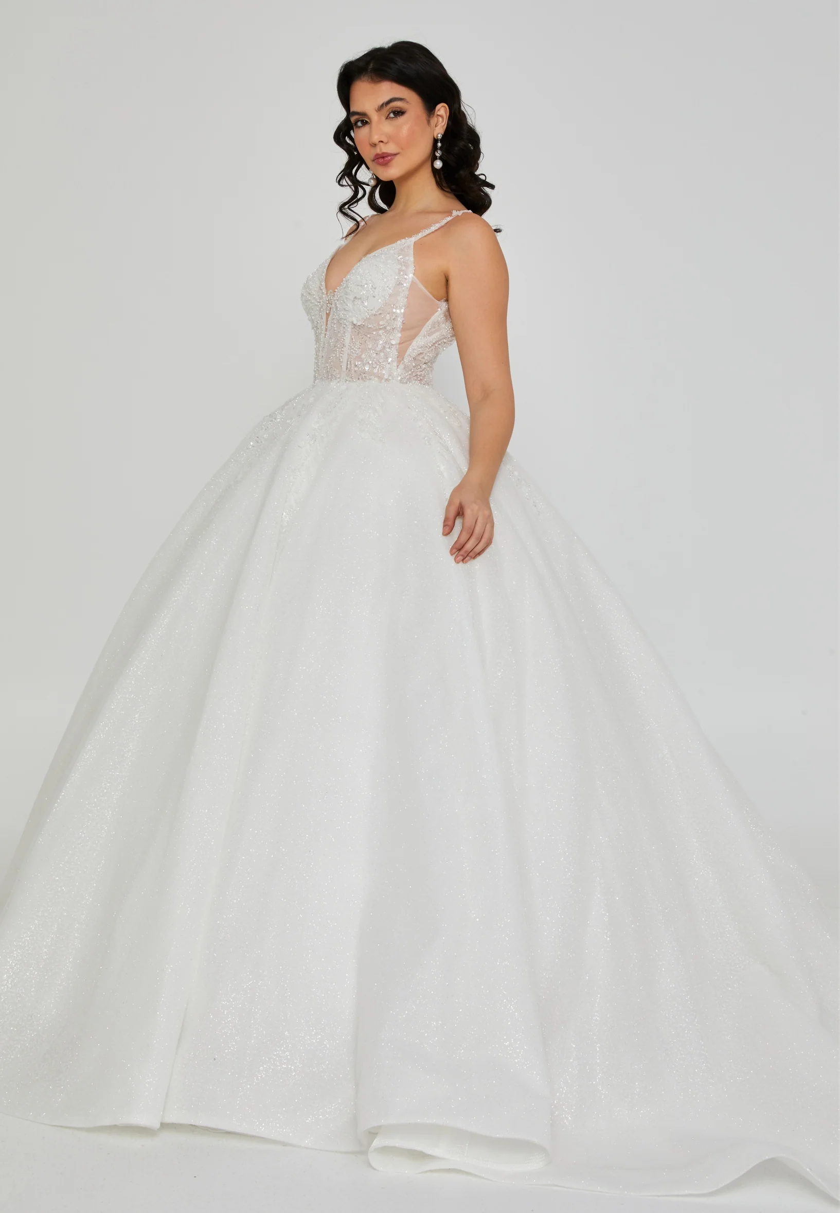 Sleeveless Maxi Tulle Regular Wedding Dress blv360061 - Image 5