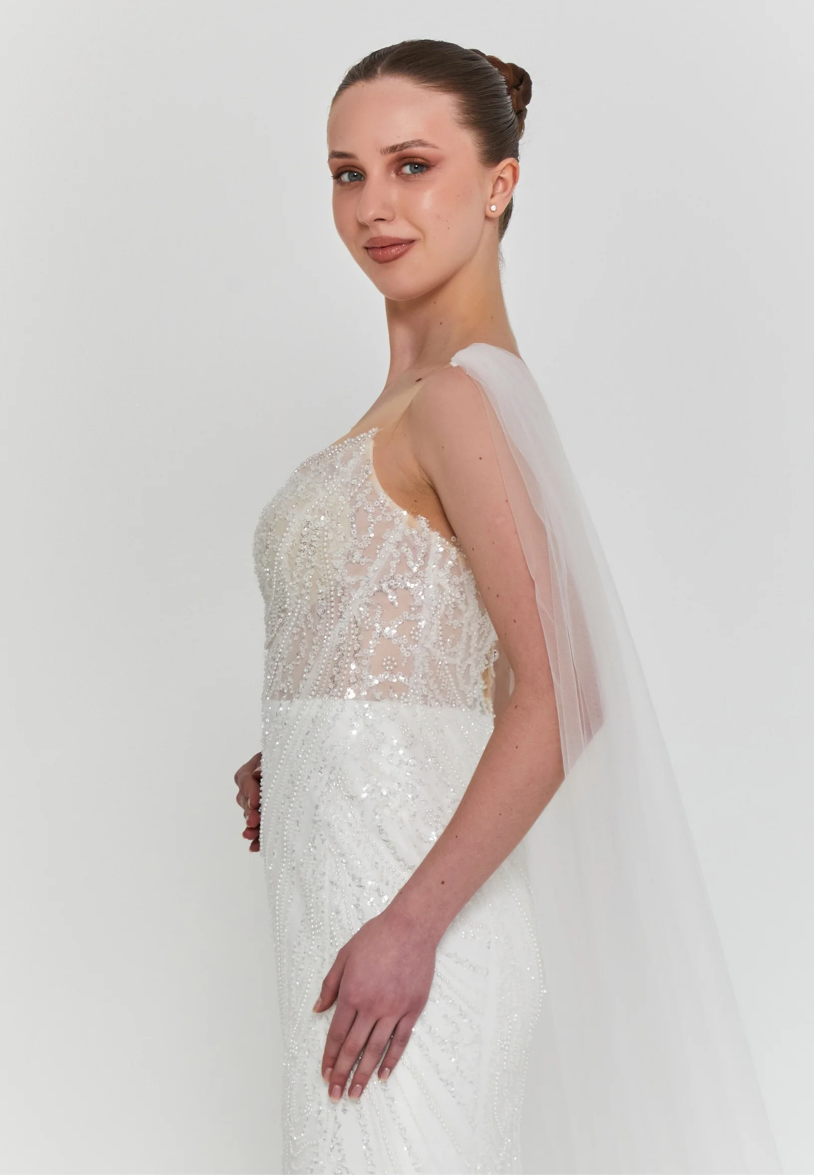 Sleeveless Maxi Tulle Regular Wedding Dress blv360098 - Image 2
