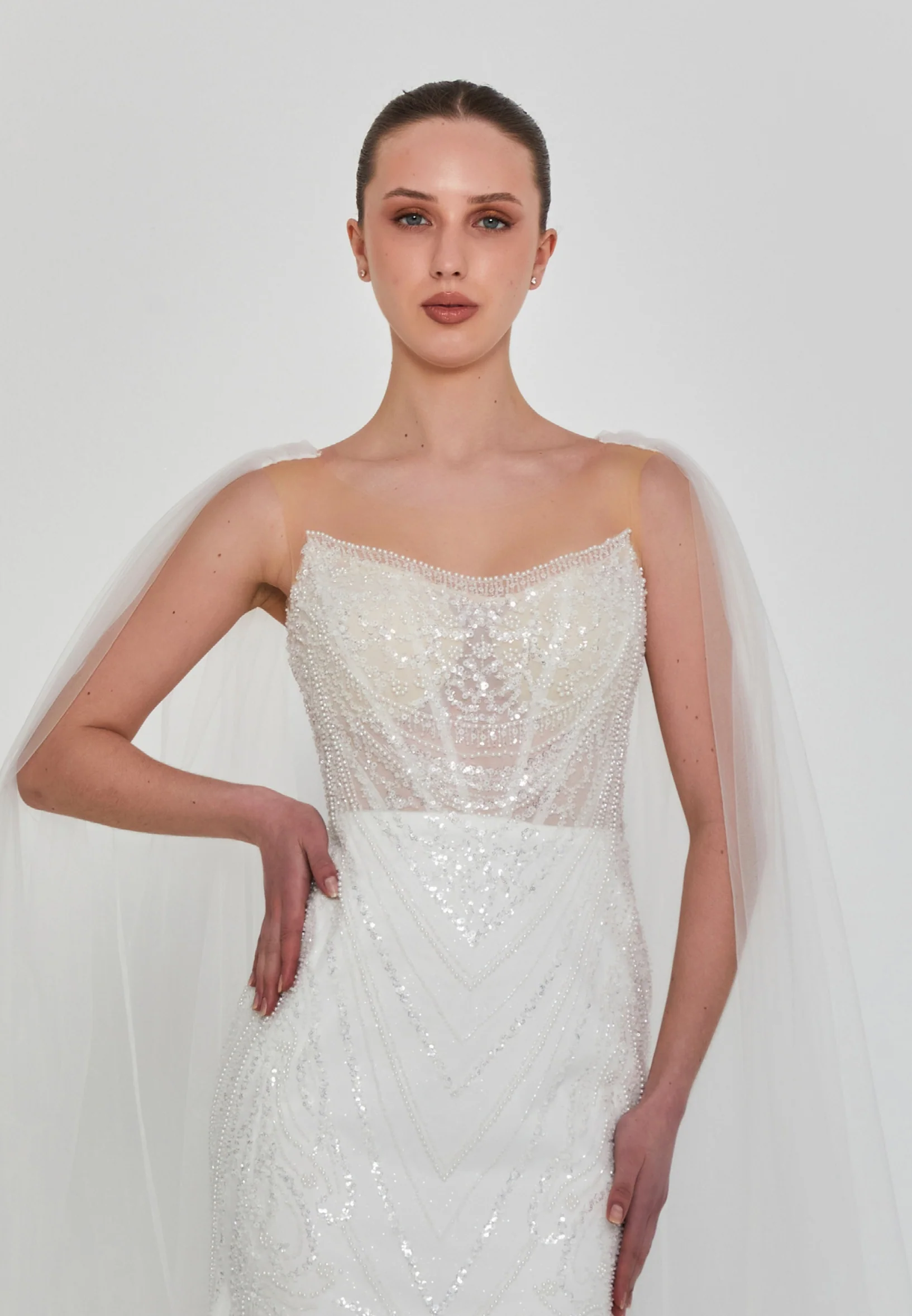 Sleeveless Maxi Tulle Regular Wedding Dress blv360098 - Image 6