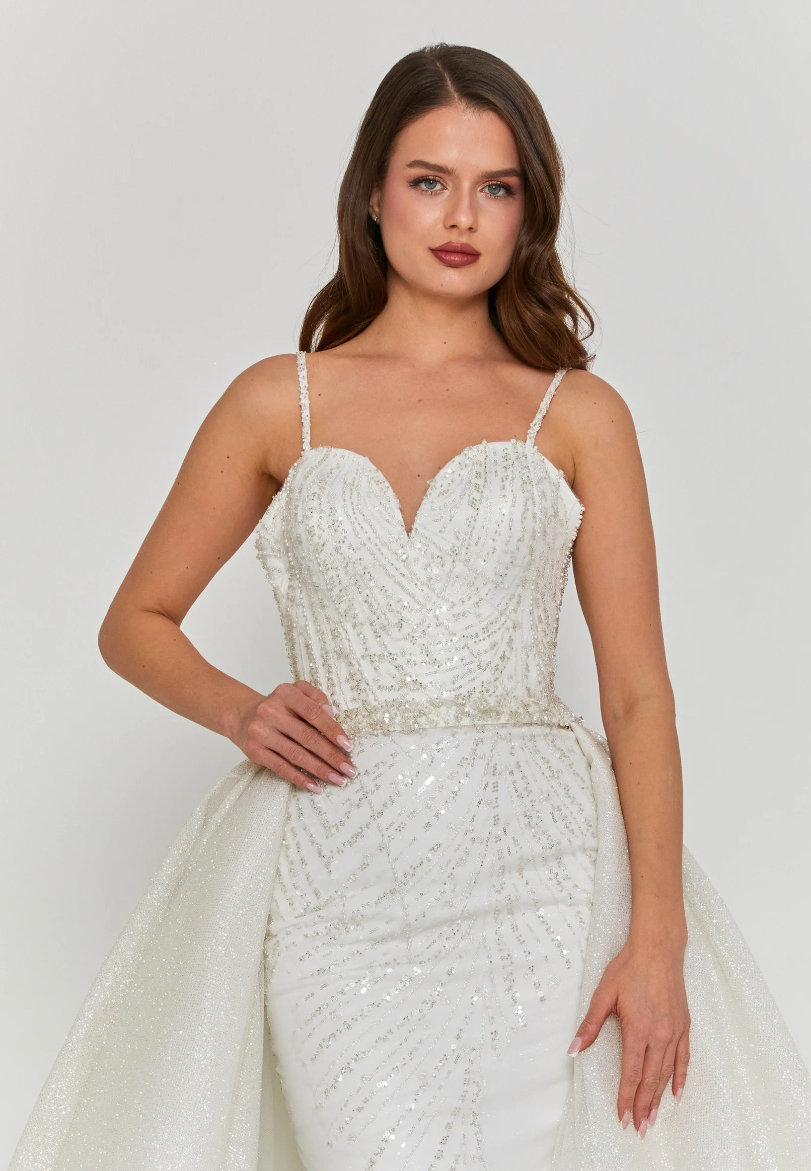 Sleeveless Maxi Tulle Regular Wedding Dress blv360103 - Image 7