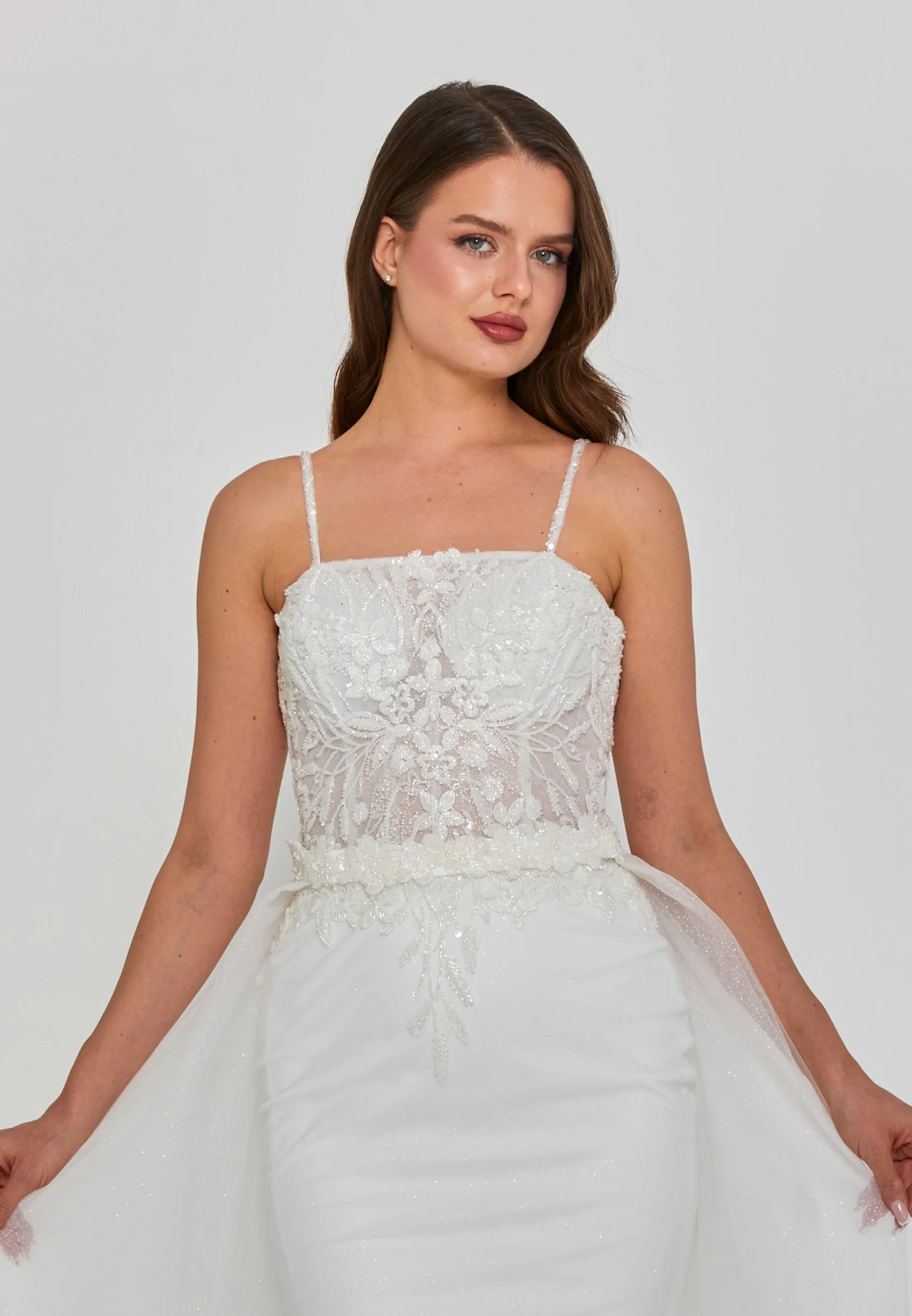 Sleeveless Maxi Tulle Regular Wedding Dress blv360111 - Image 6