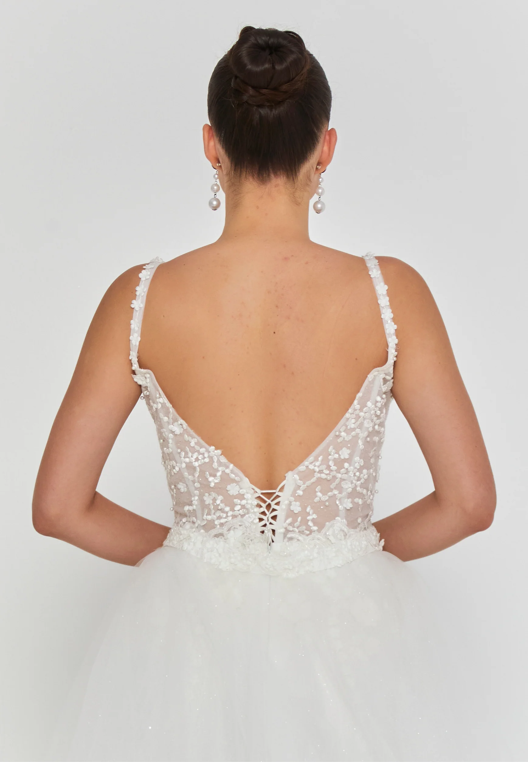 Sleeveless Maxi Tulle Regular Wedding Dress blv360112 - Image 3