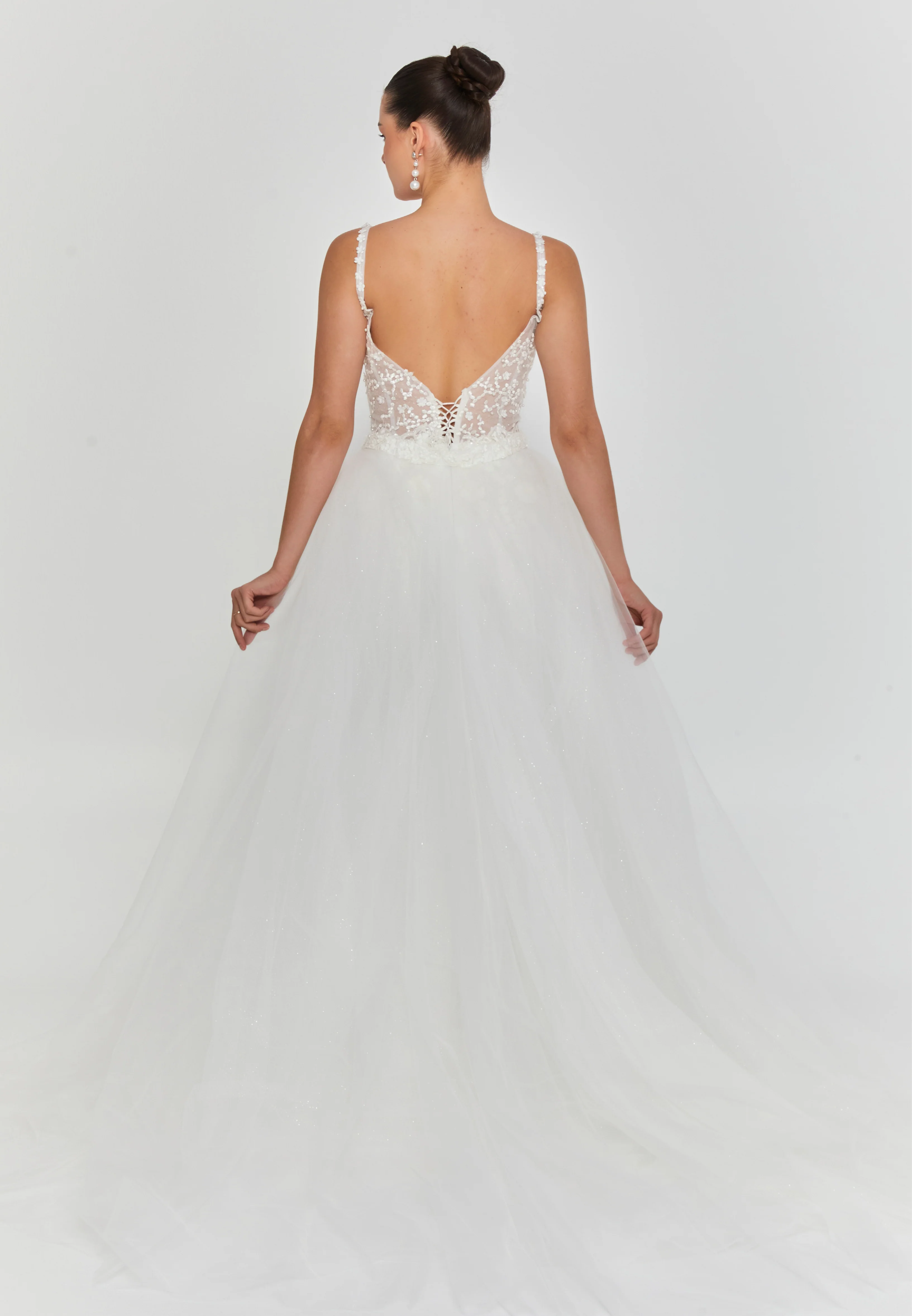 Sleeveless Maxi Tulle Regular Wedding Dress blv360112 - Image 4