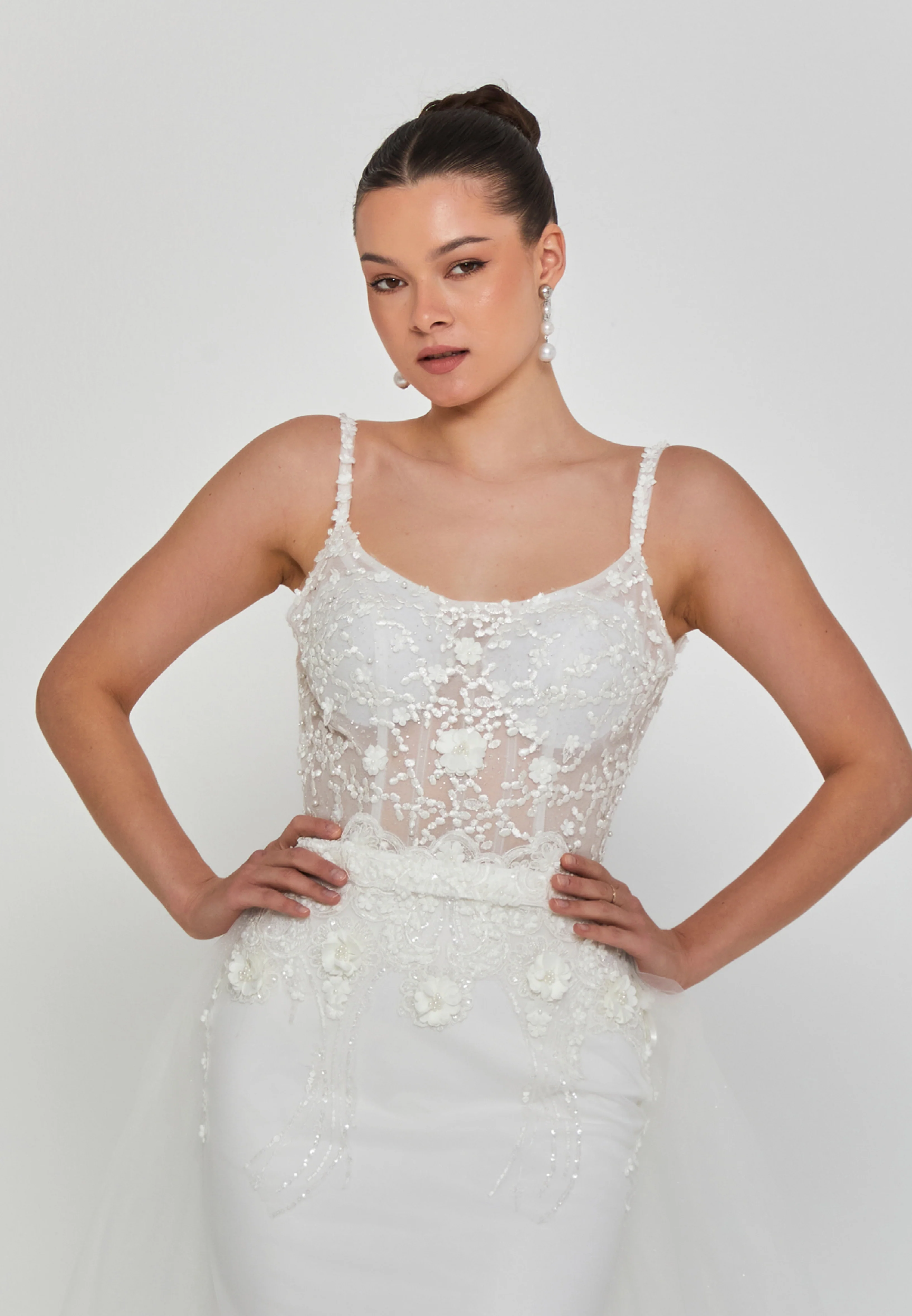 Sleeveless Maxi Tulle Regular Wedding Dress blv360112 - Image 6