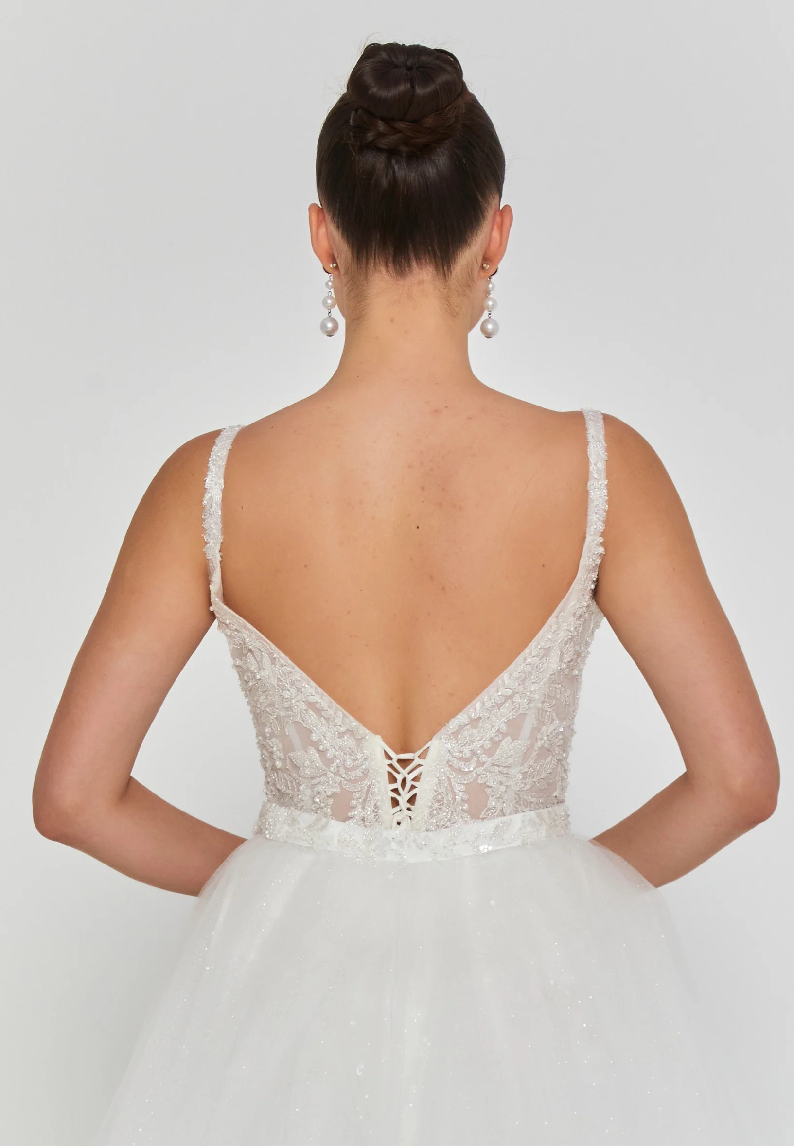 Sleeveless Maxi Tulle Regular Wedding Dress blv360118 - Image 3