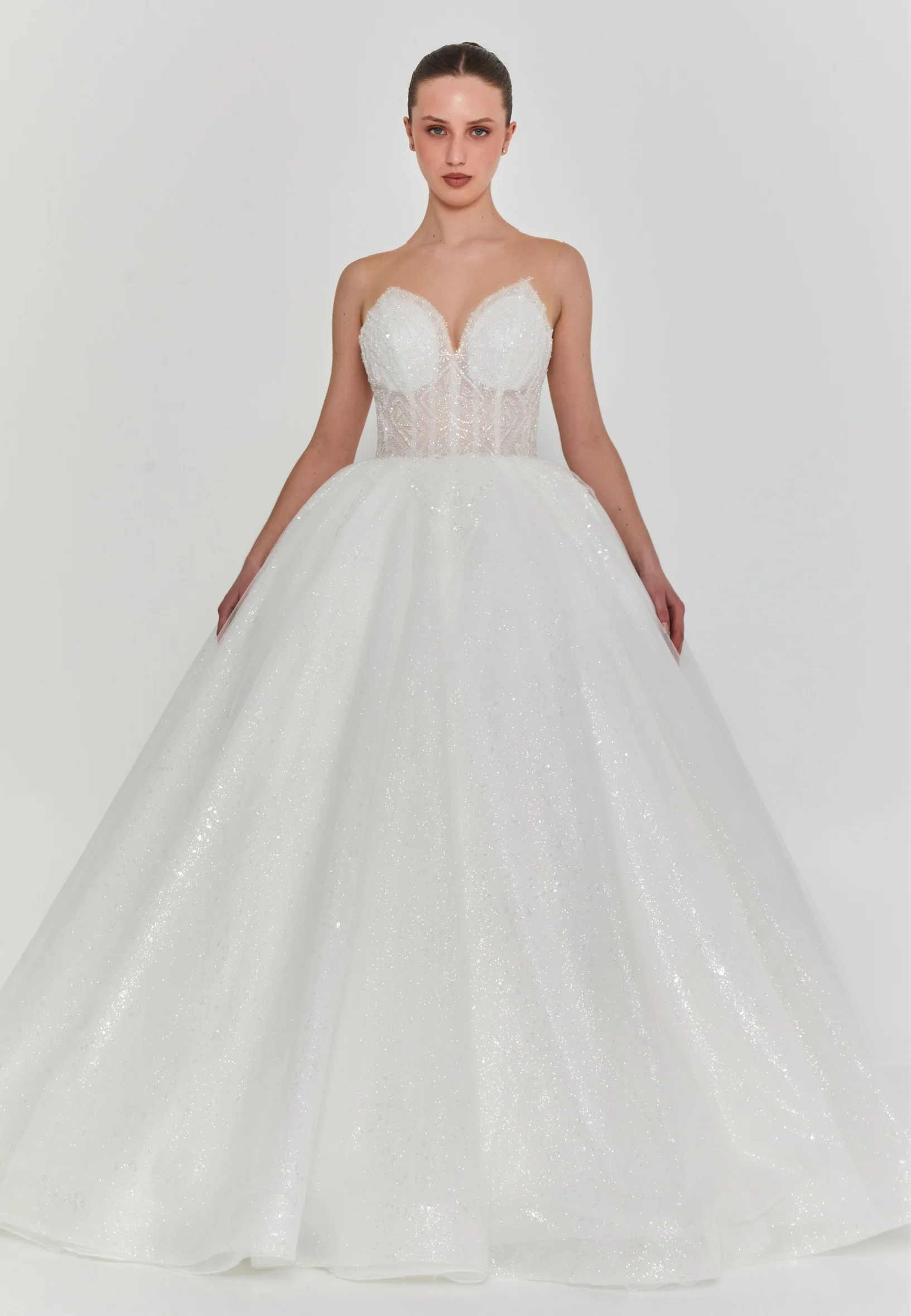 Sleeveless Maxi Tulle Regular Wedding Dress blv360144