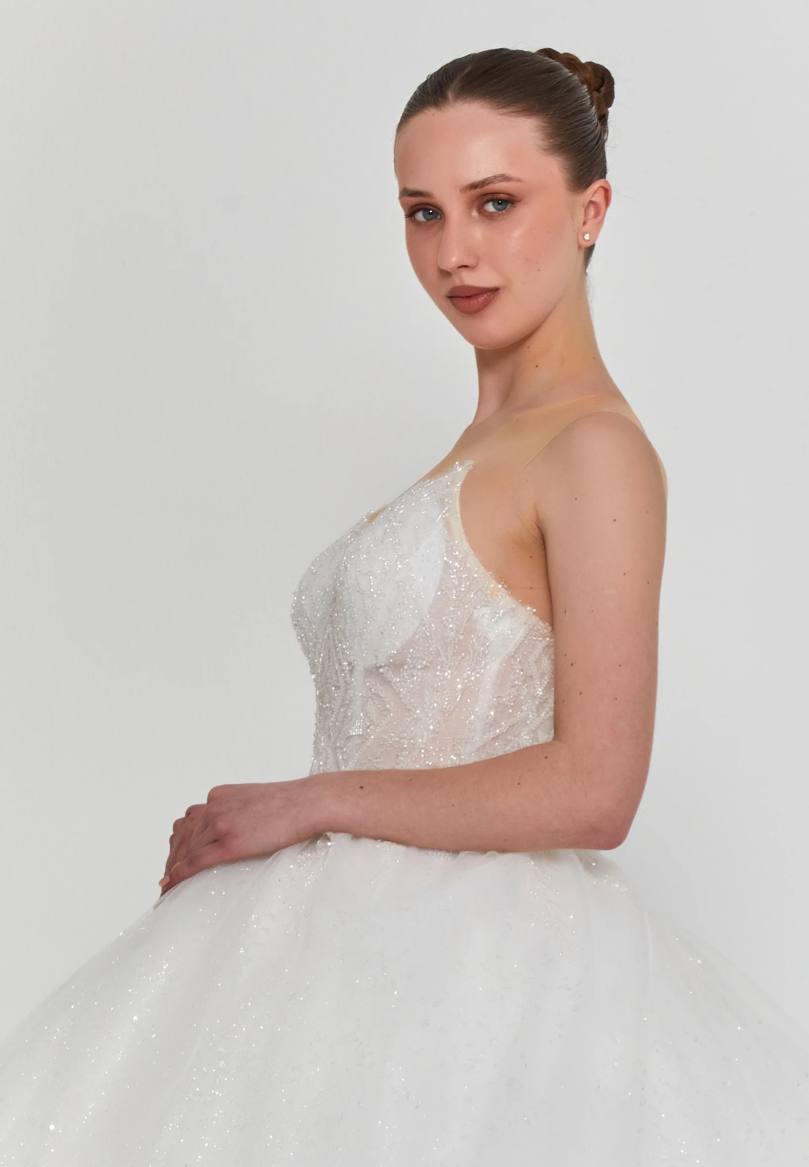 Sleeveless Maxi Tulle Regular Wedding Dress blv360144 - Image 2