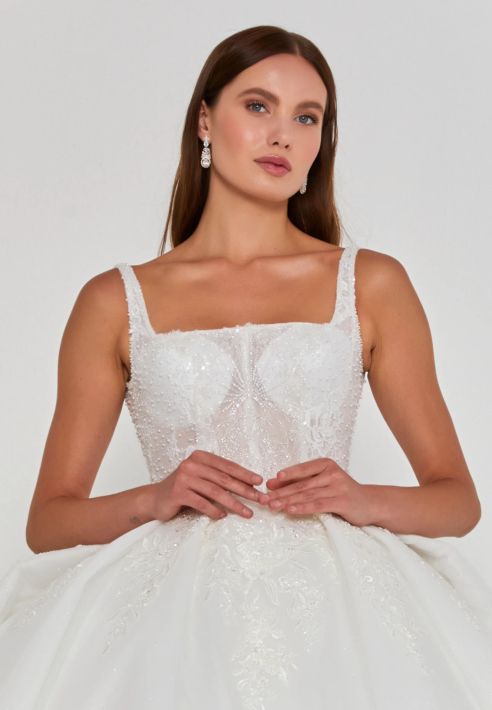 Sleeveless Maxi Tulle Regular Wedding Dress blv360191 - Image 7