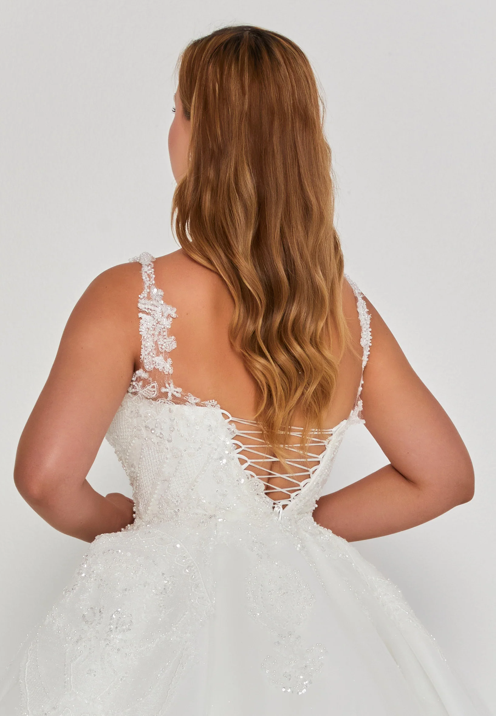 Sleeveless Maxi Tulle Regular Wedding Dress blv360210 - Image 3