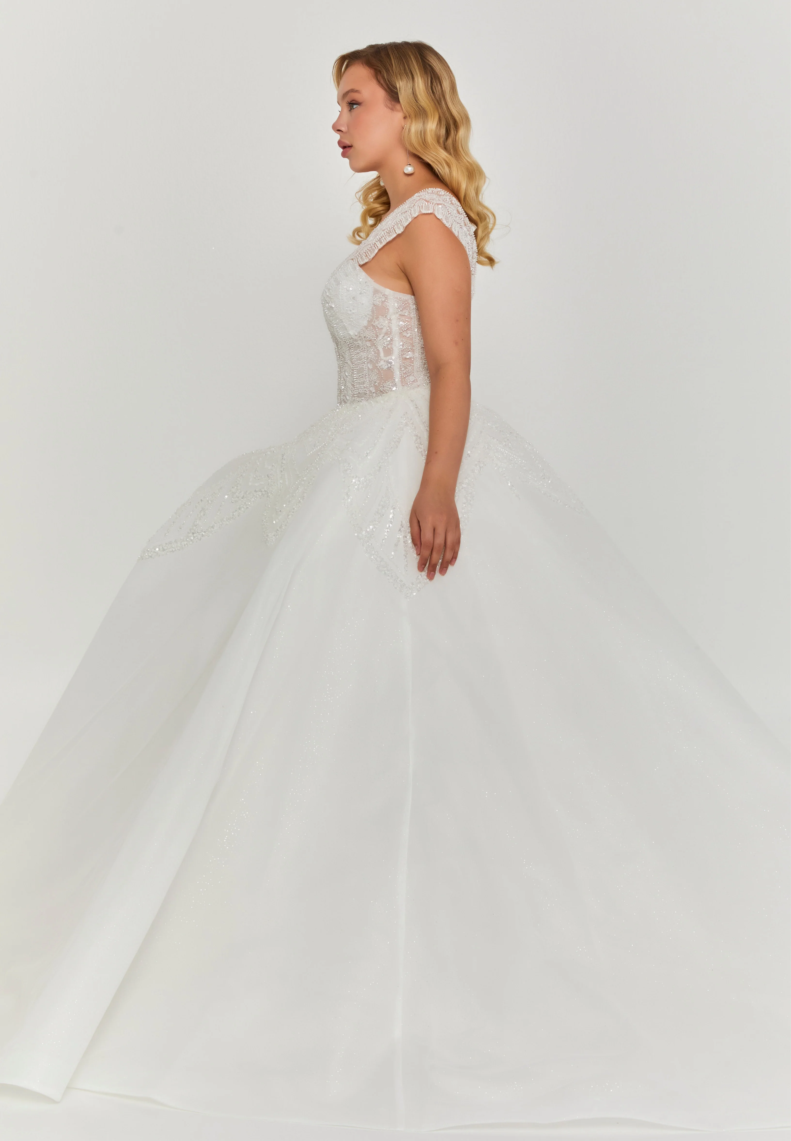 Sleeveless Maxi Tulle Regular Wedding Dress blv360222 - Image 3