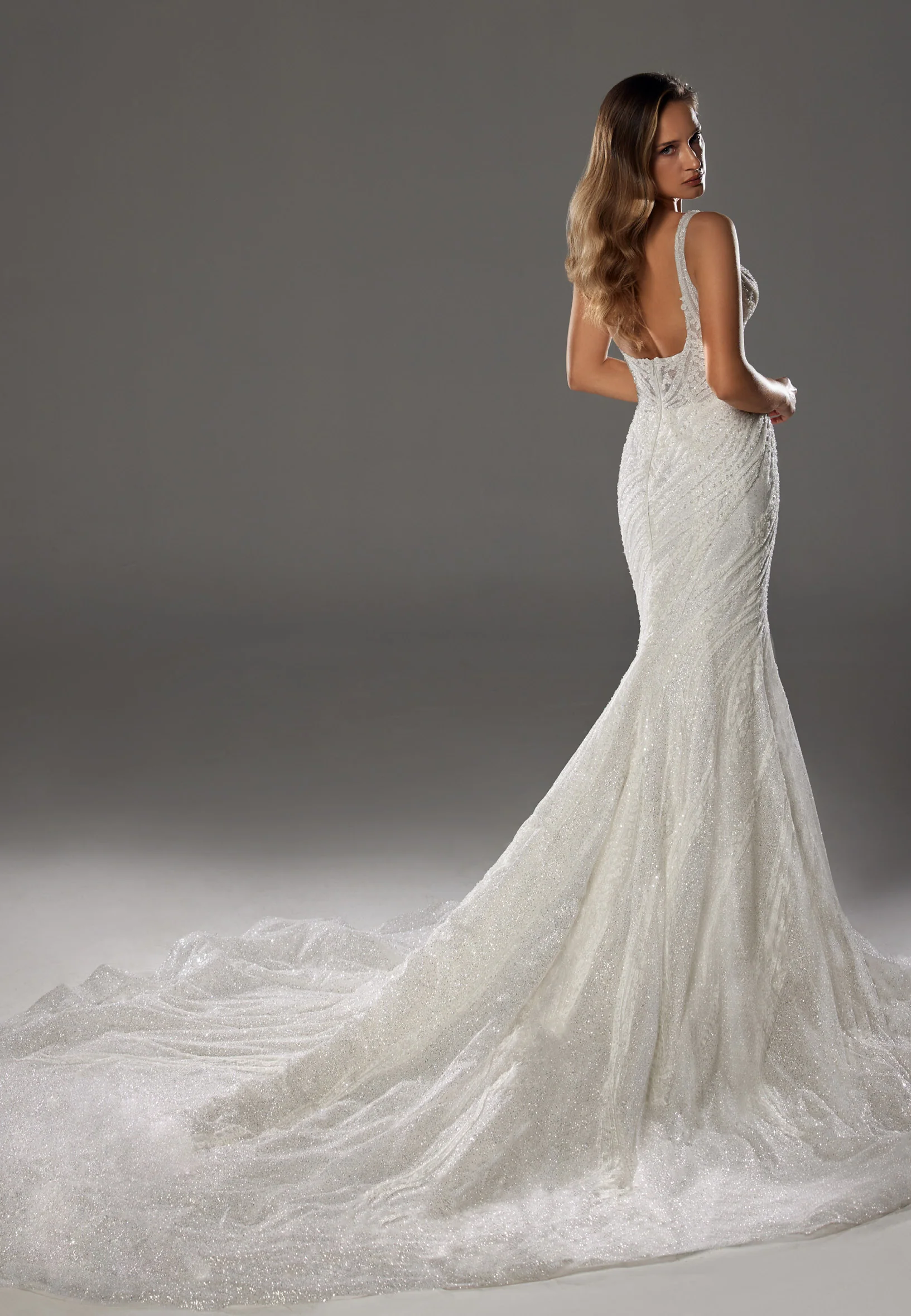 Sleeveless Maxi Tulle Regular Wedding Dress bnc8008 - Image 8