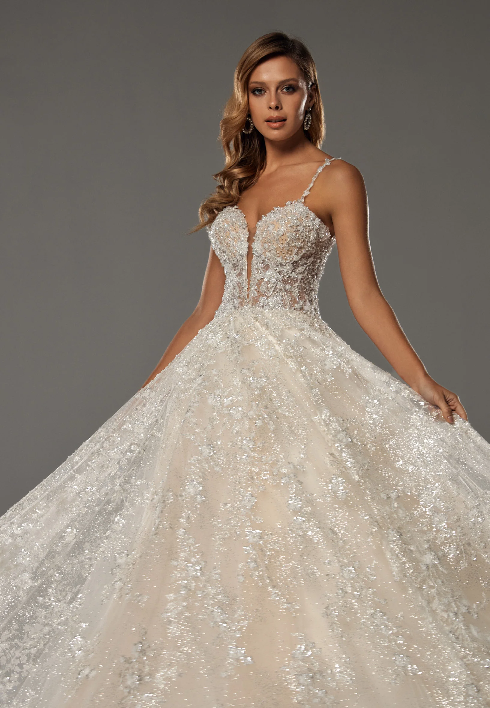 Sleeveless Maxi Tulle Regular Wedding Dress bnc8070 - Image 5