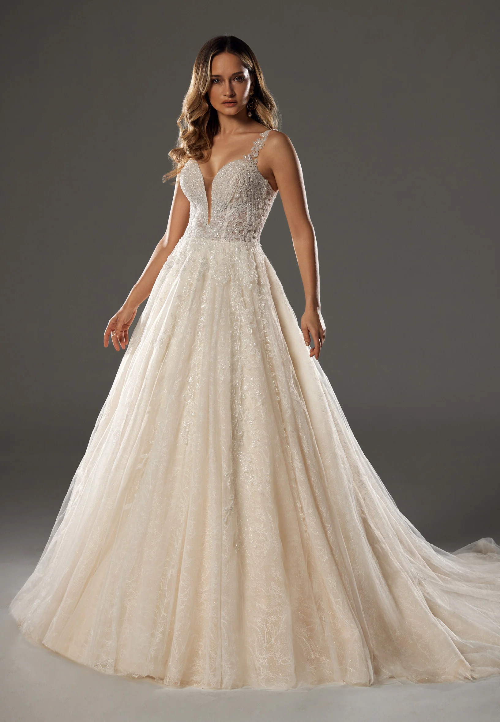 Sleeveless Maxi Tulle Regular Wedding Dress bnc8076 - Image 10
