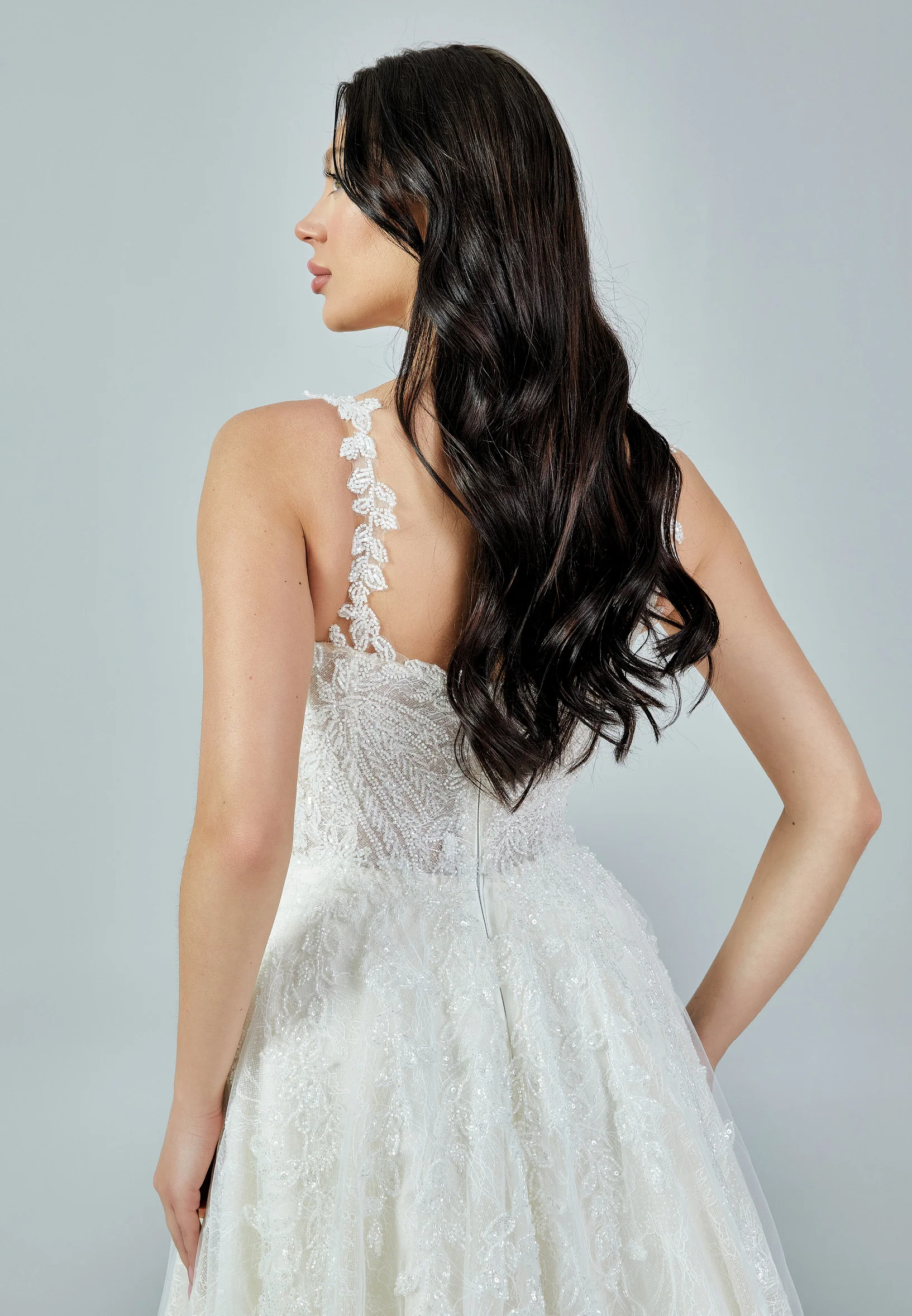 Sleeveless Maxi Tulle Regular Wedding Dress bnc8076 - Image 3