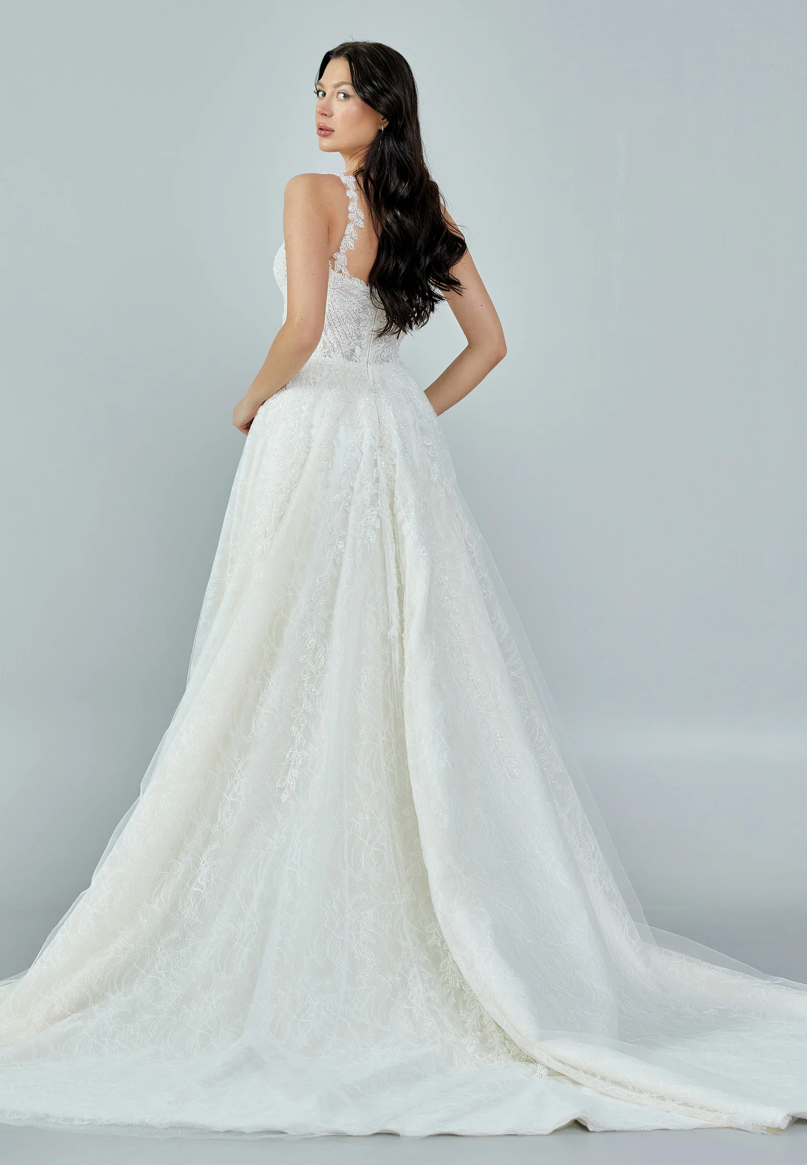 Sleeveless Maxi Tulle Regular Wedding Dress bnc8076 - Image 5