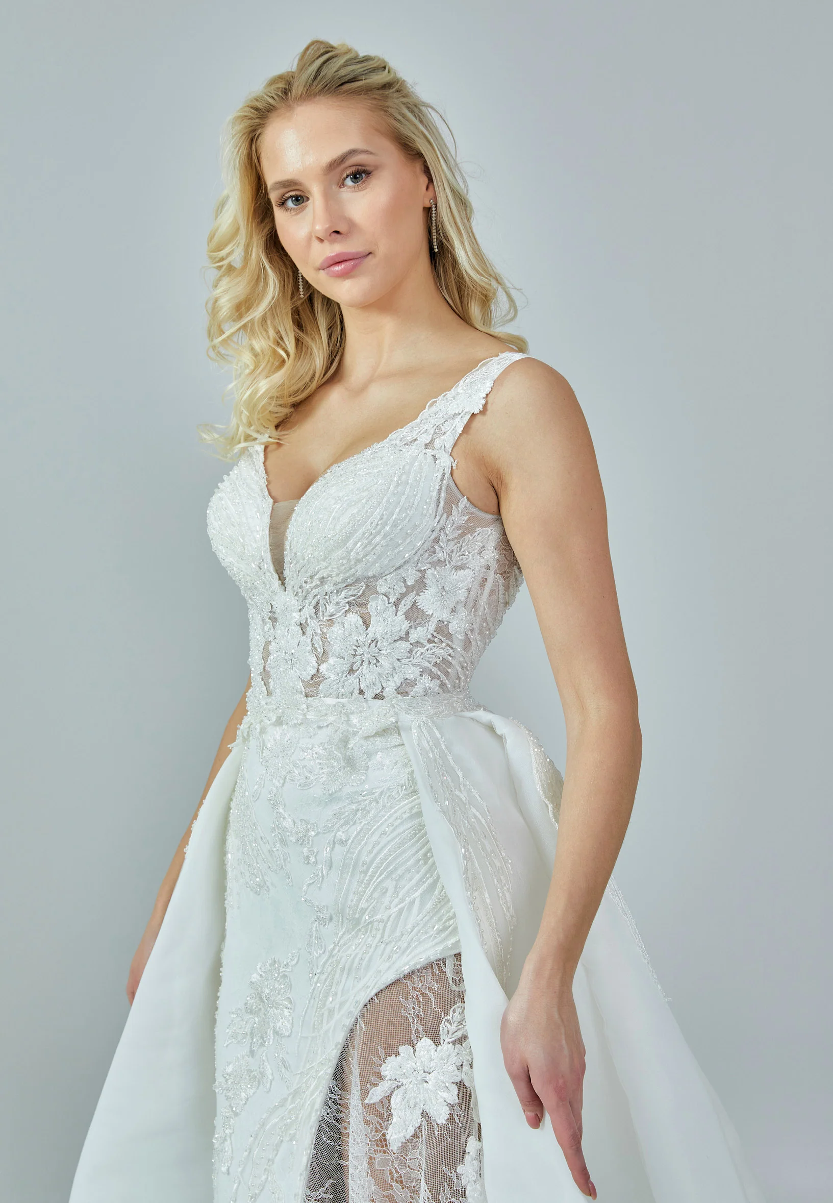 Sleeveless Maxi Tulle Regular Wedding Dress bnc8080 - Image 2