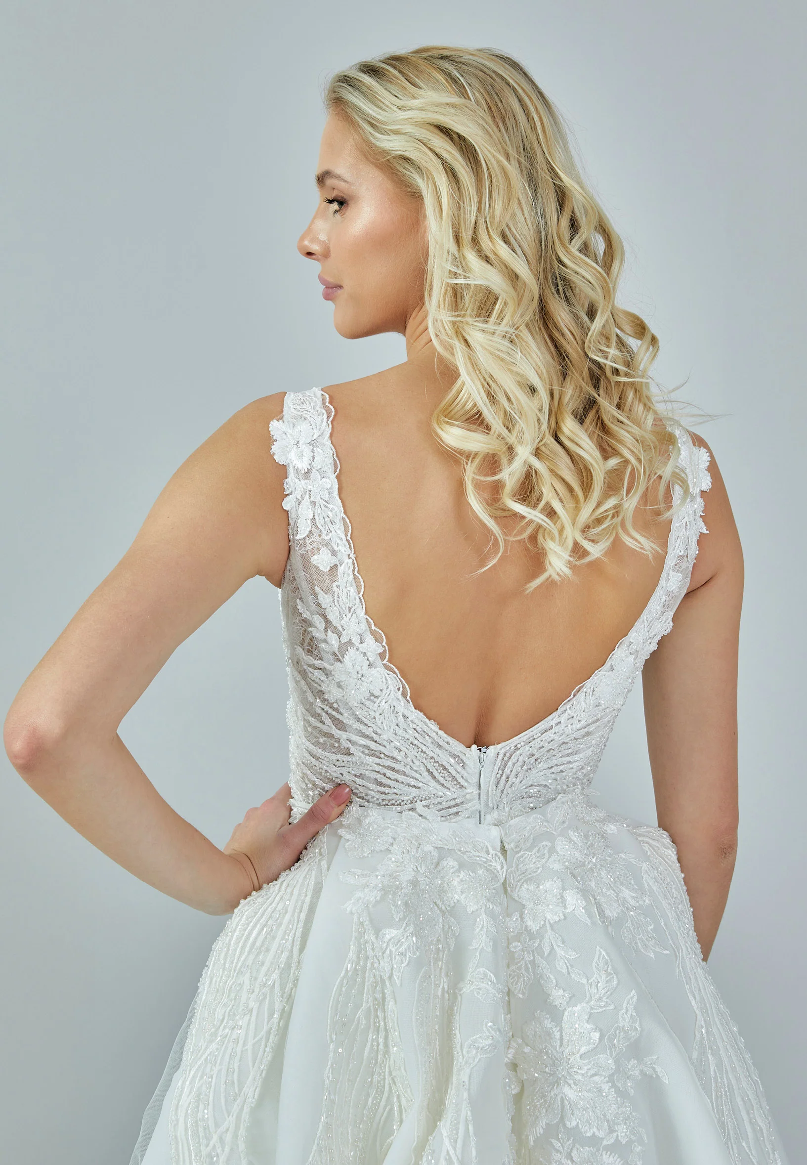 Sleeveless Maxi Tulle Regular Wedding Dress bnc8080 - Image 8