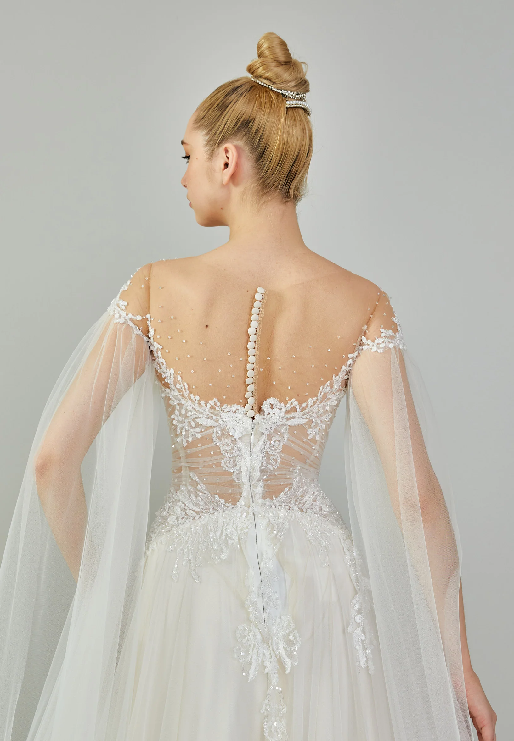 Sleeveless Maxi Tulle Regular Wedding Dress bnc8084-1 - Image 8