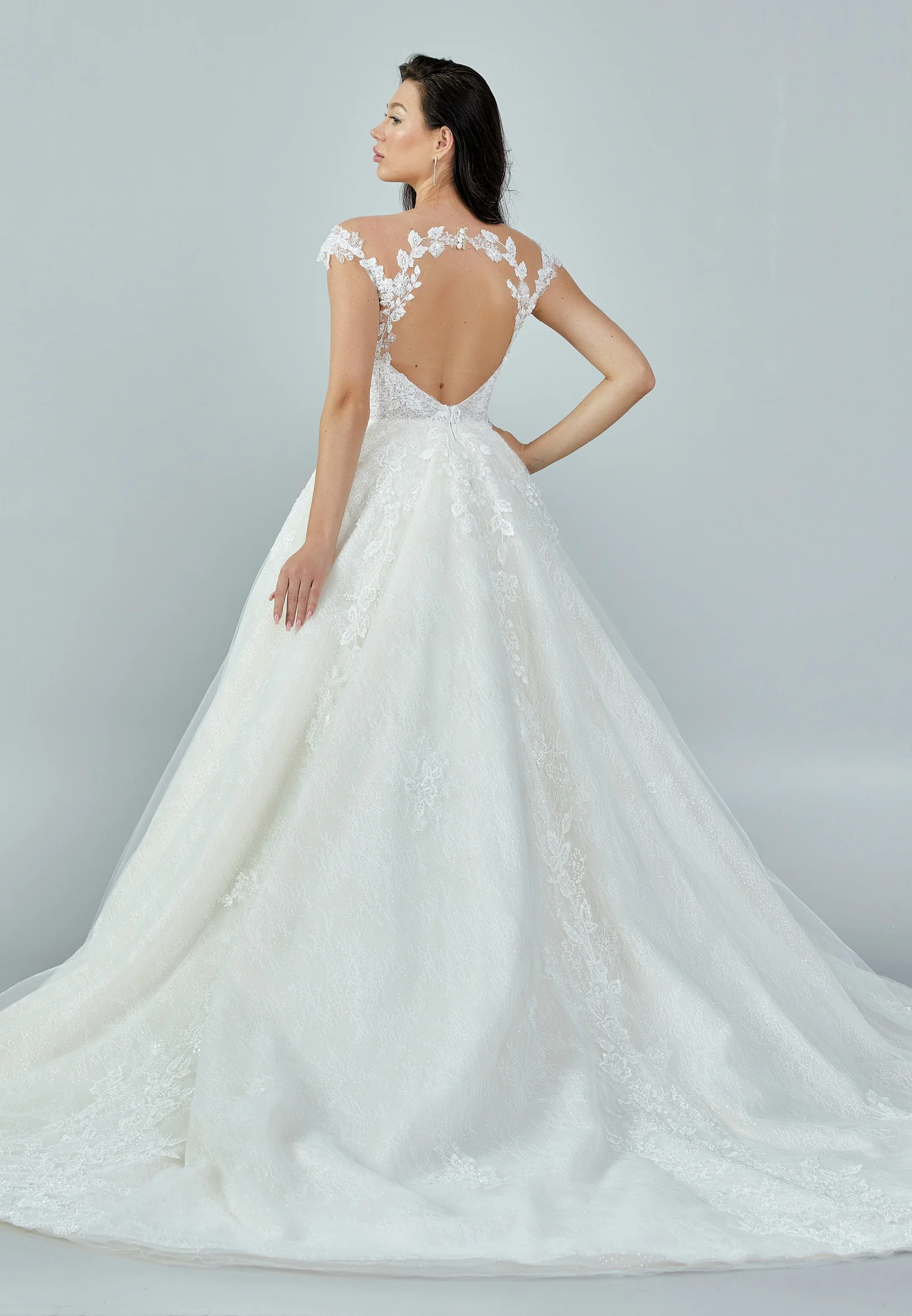 Sleeveless Maxi Tulle Regular Wedding Dress bnc8086 - Image 5