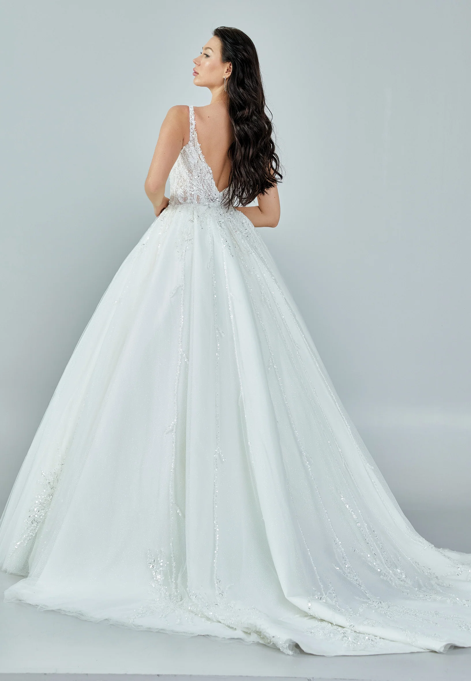 Sleeveless Maxi Tulle Regular Wedding Dress bnc8090 - Image 5