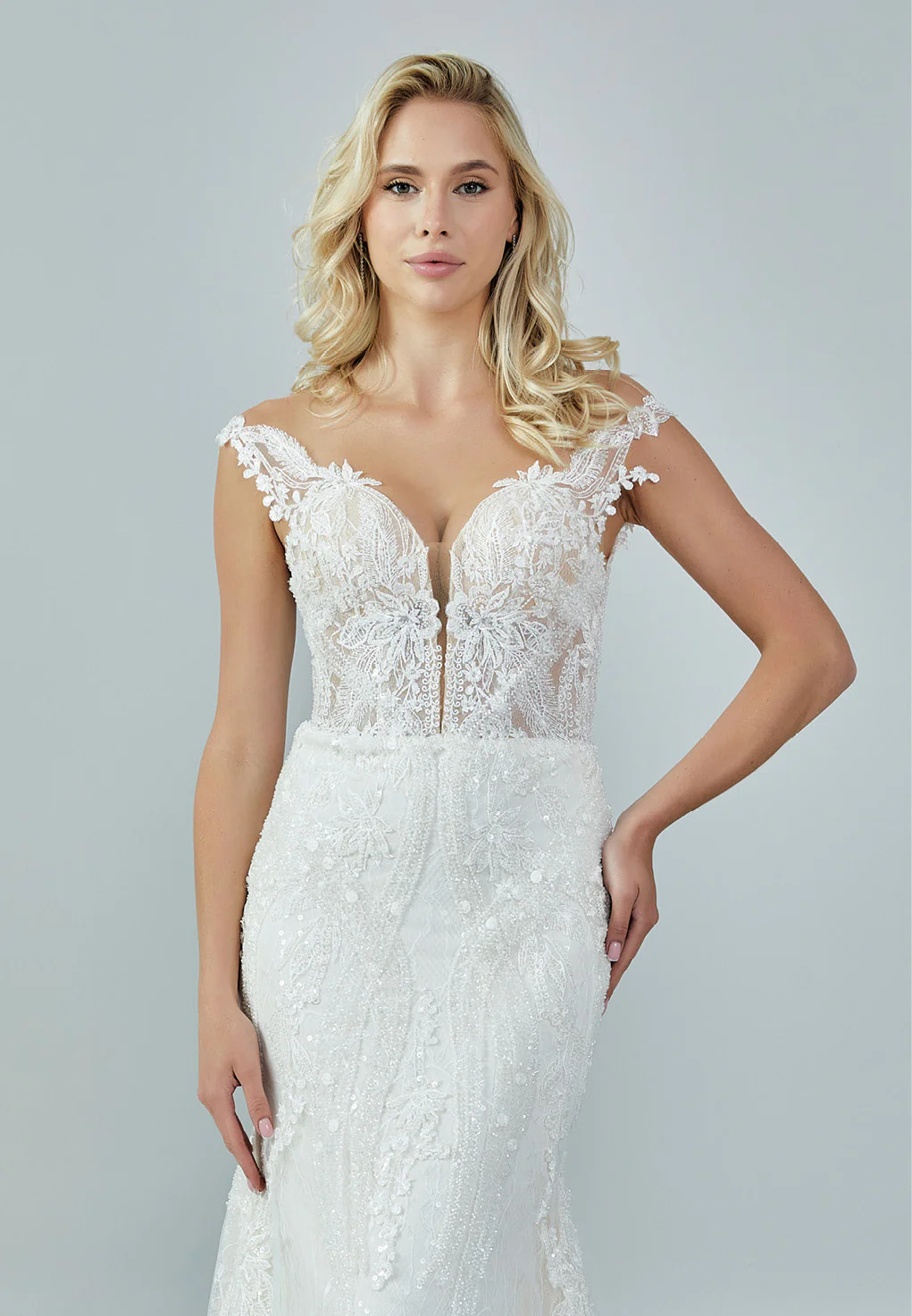 Sleeveless Maxi Tulle Regular Wedding Dress bnc8119 - Image 7