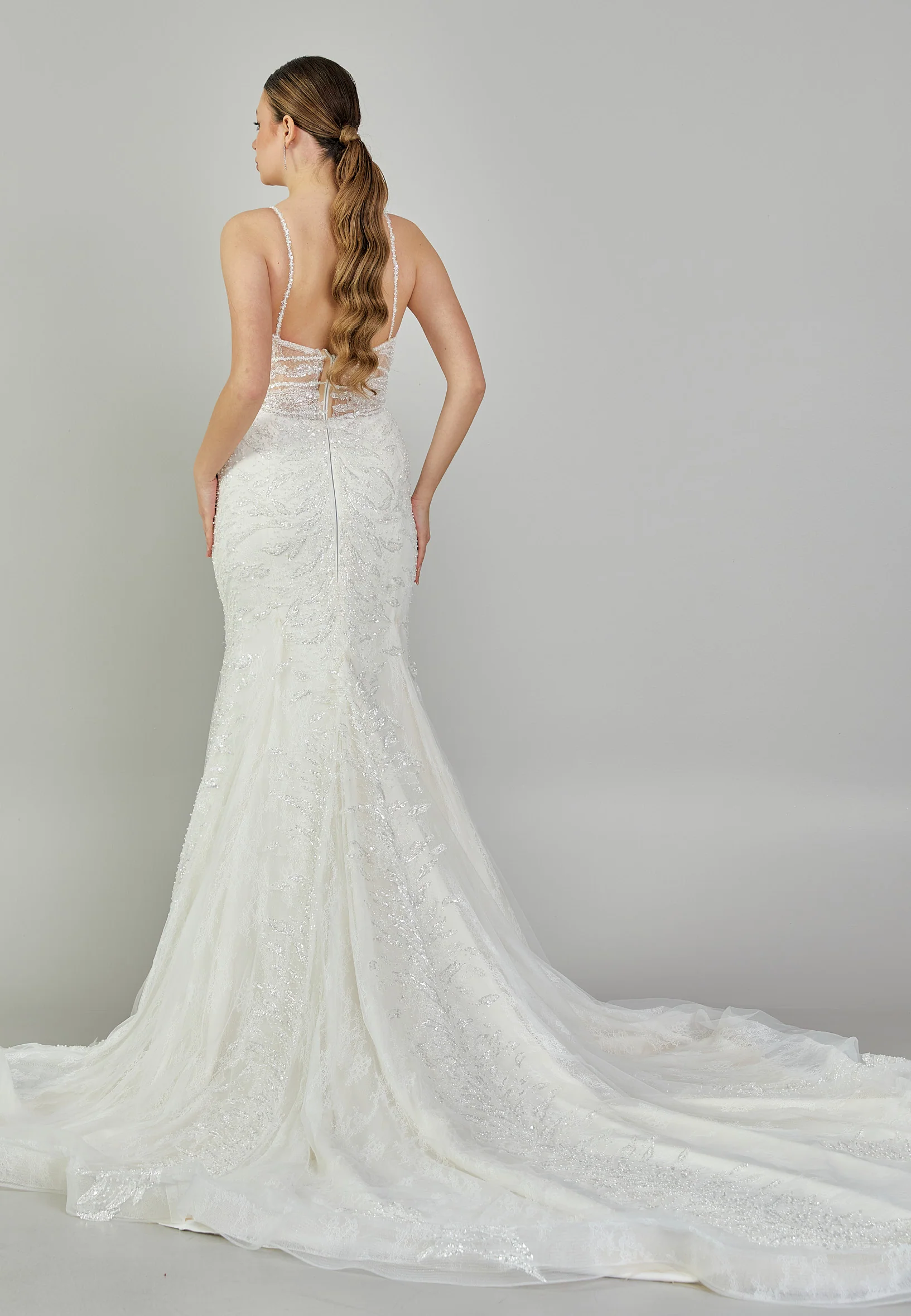 Sleeveless Maxi Tulle Regular Wedding Dress bnc9083 - Image 5