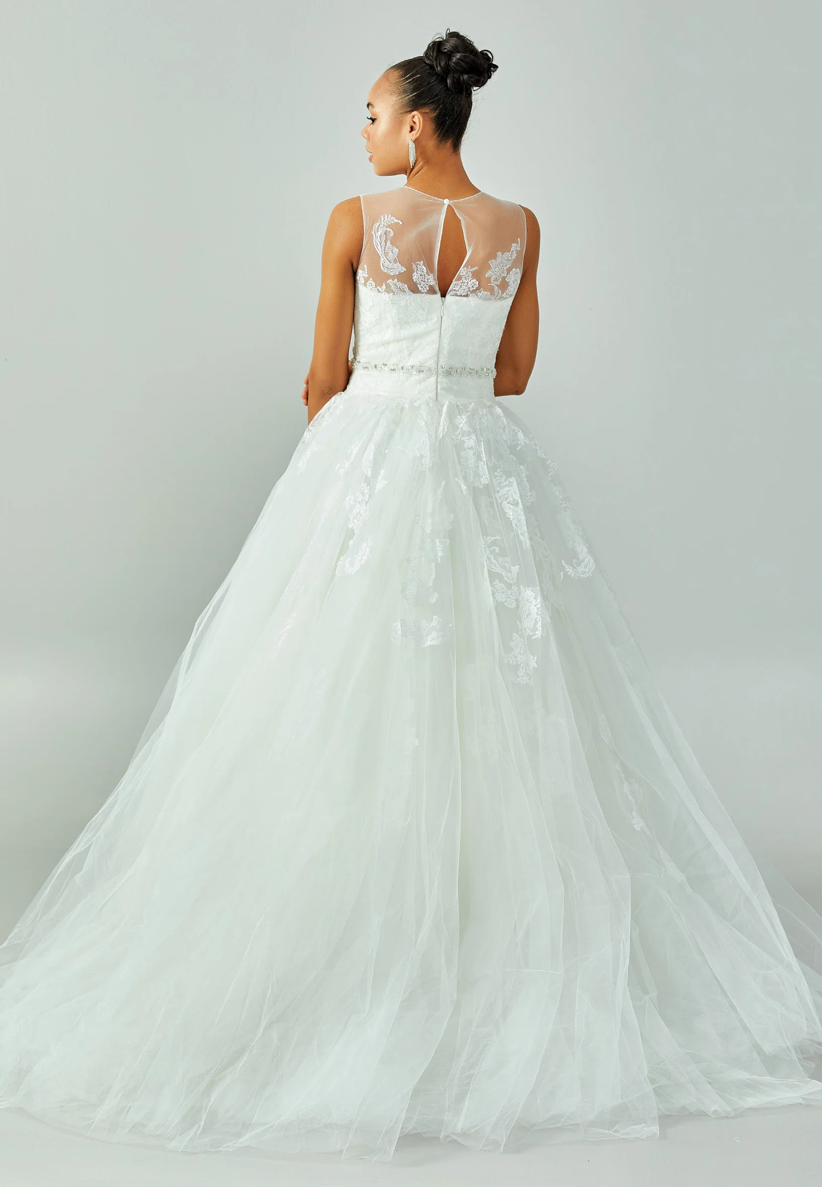 Sleeveless Maxi Tulle Regular Wedding Dress enz00594 - Image 2