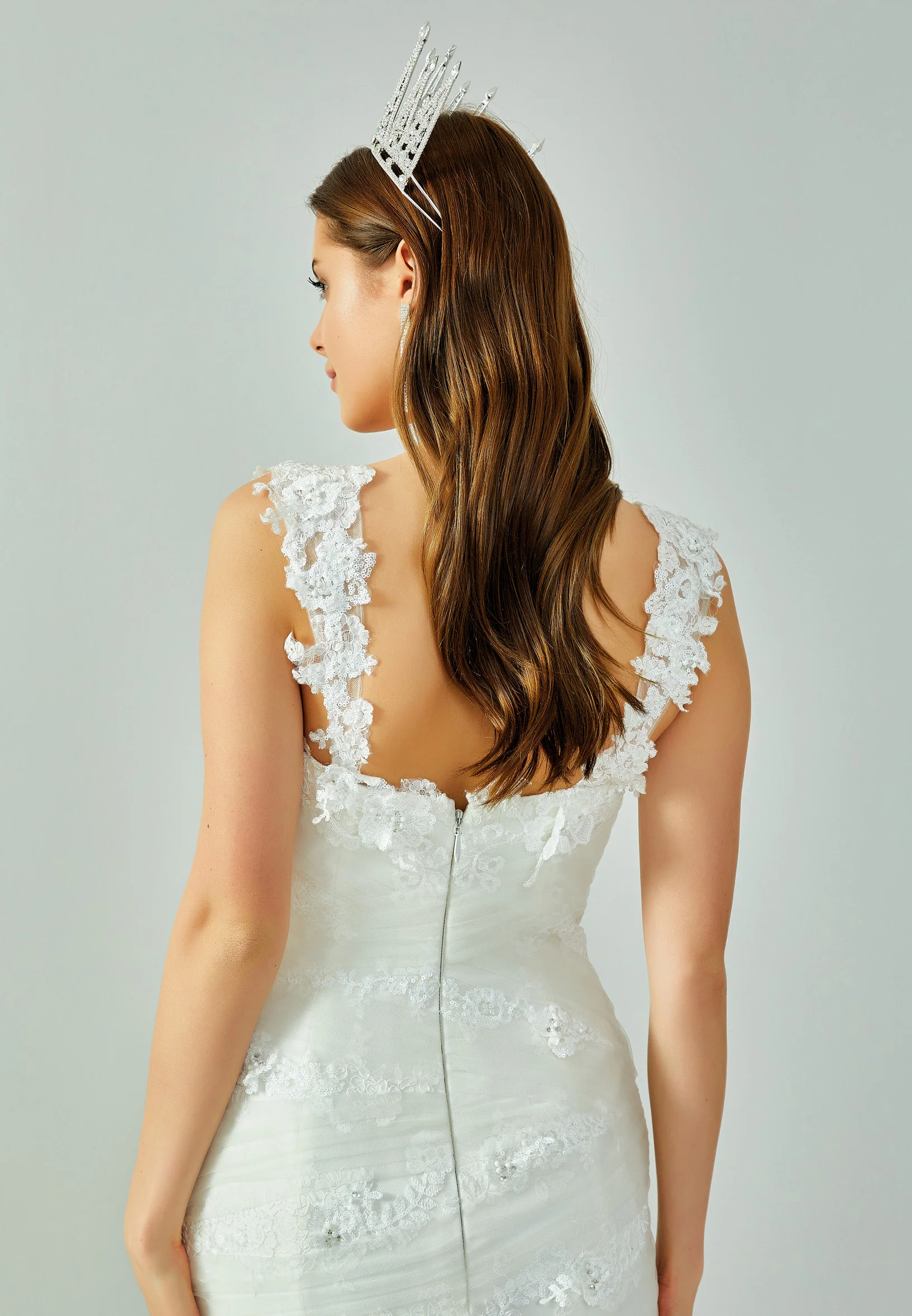Sleeveless Maxi Tulle Regular Wedding Dress enz00980 - Image 2