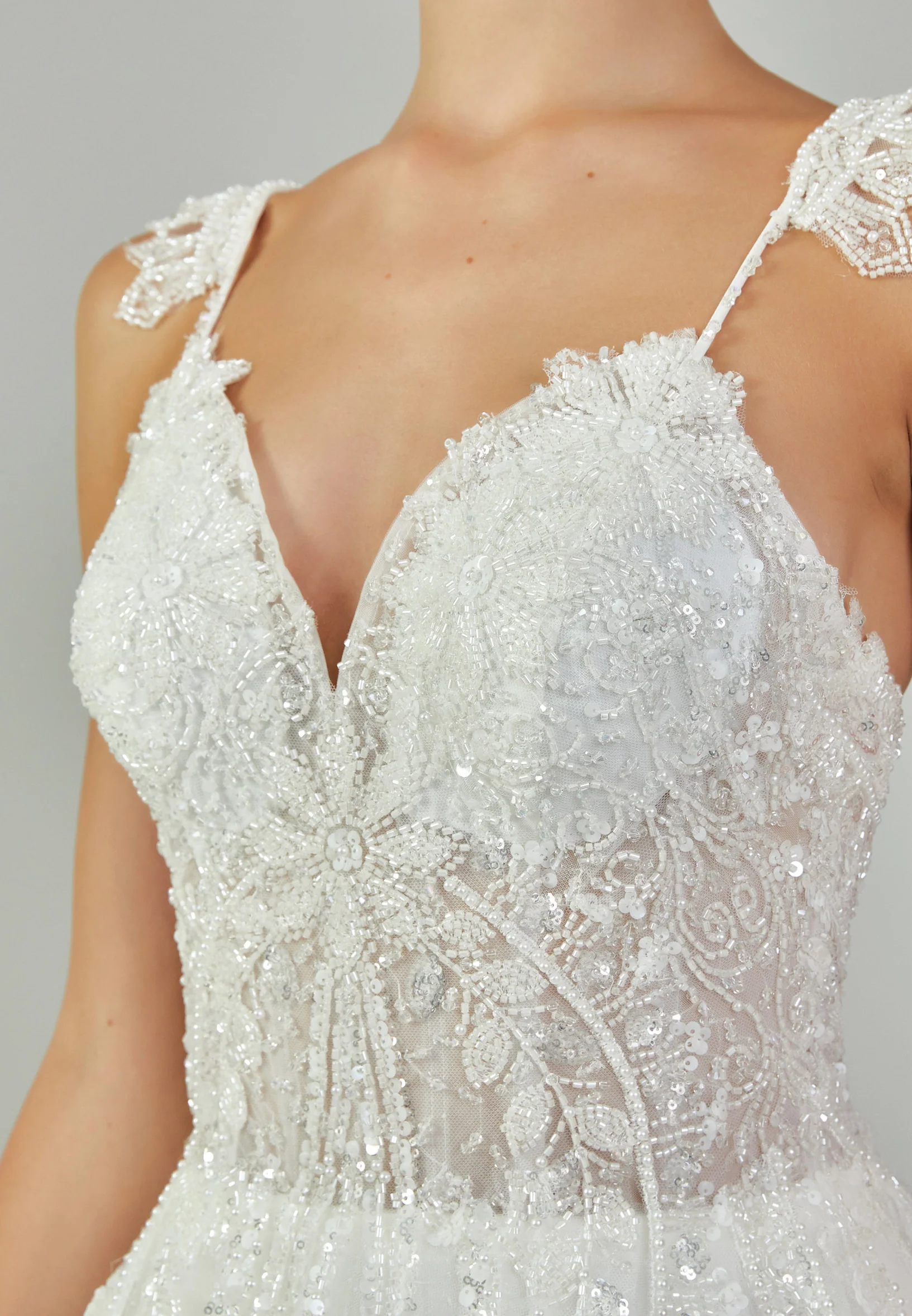 Sleeveless Maxi Tulle Regular Wedding Dress nor2003 - Image 4