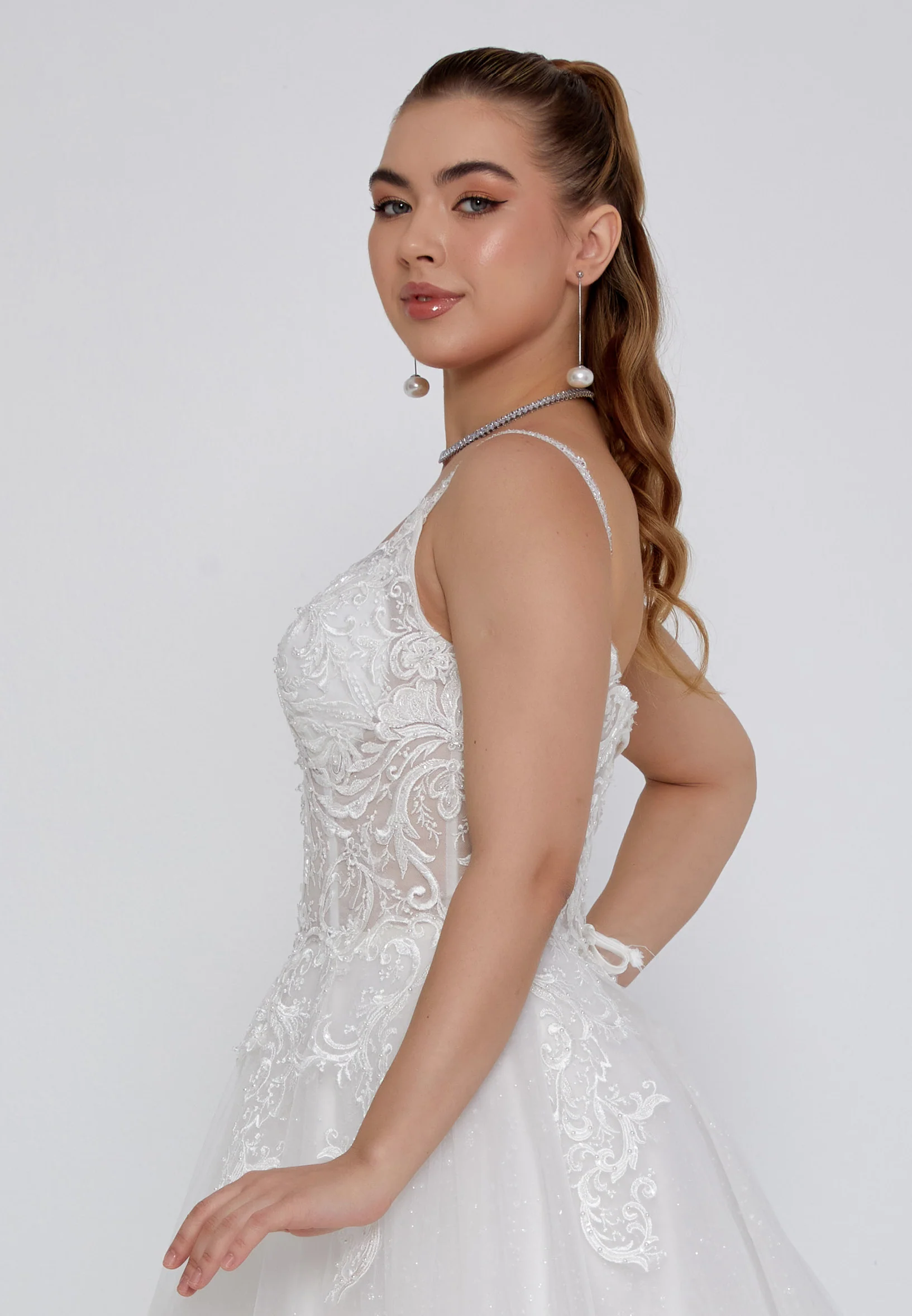 Sleeveless Maxi Tulle Regular Wedding Dress nor2021 - Image 2