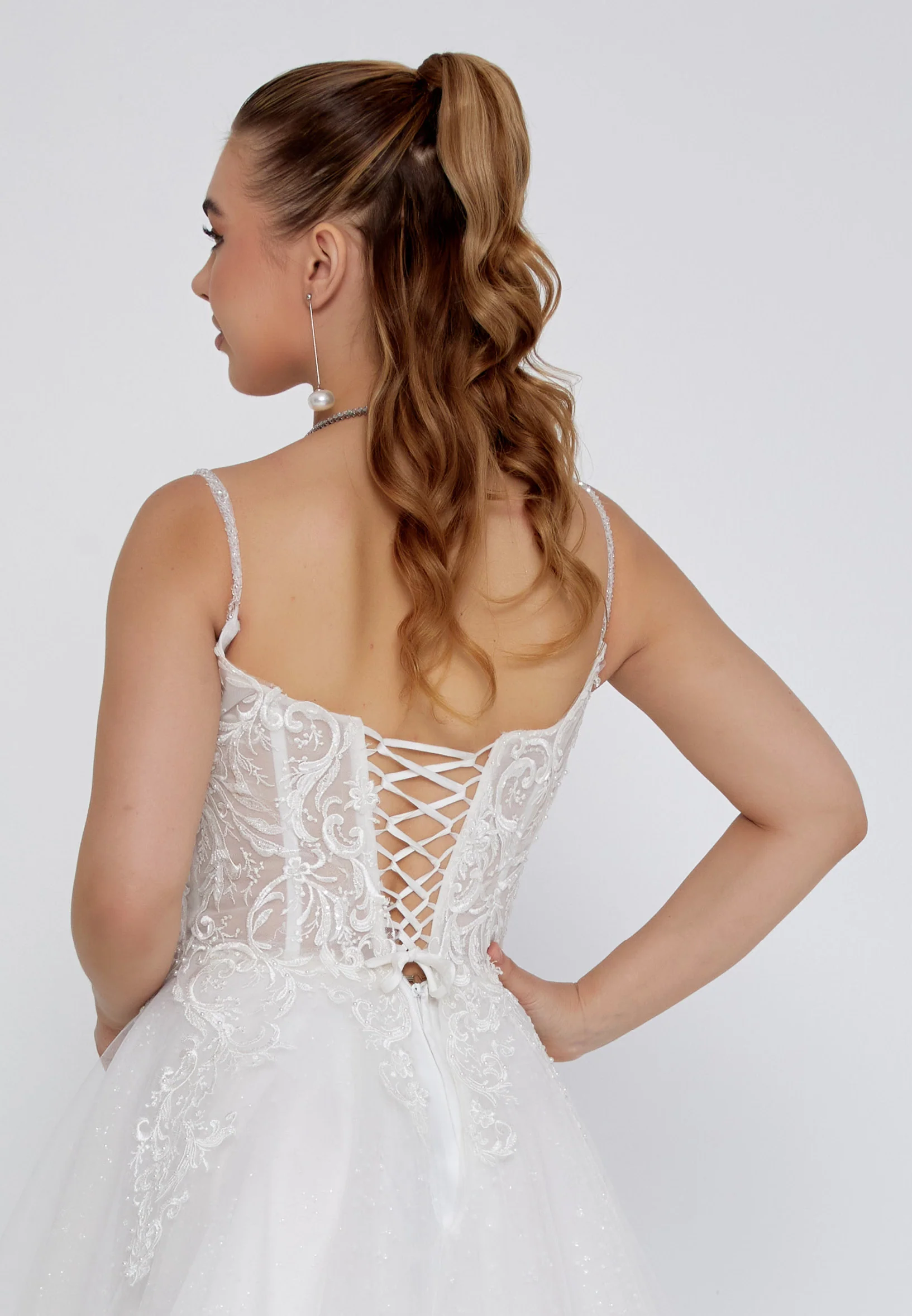 Sleeveless Maxi Tulle Regular Wedding Dress nor2021 - Image 3