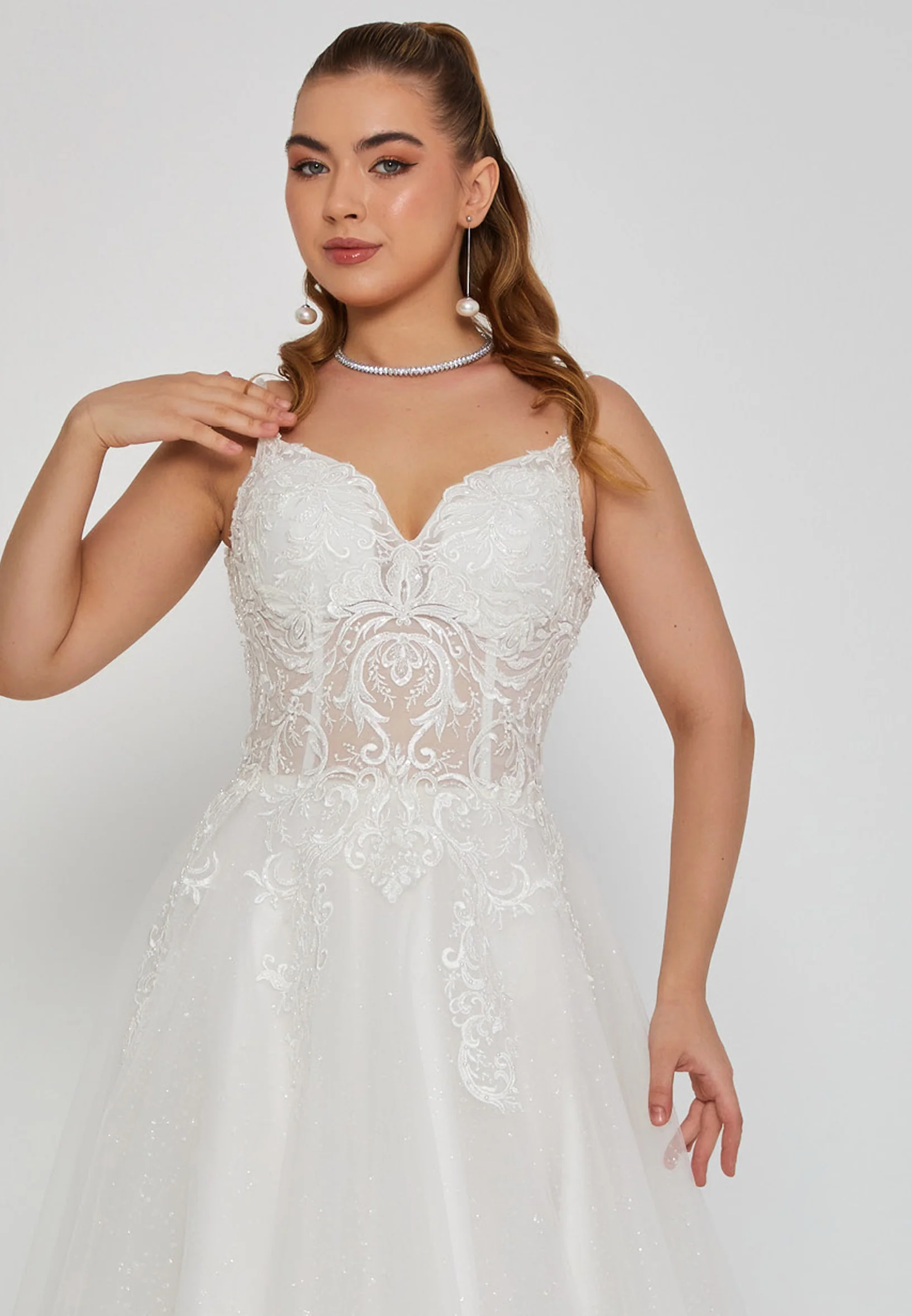 Sleeveless Maxi Tulle Regular Wedding Dress nor2021 - Image 6