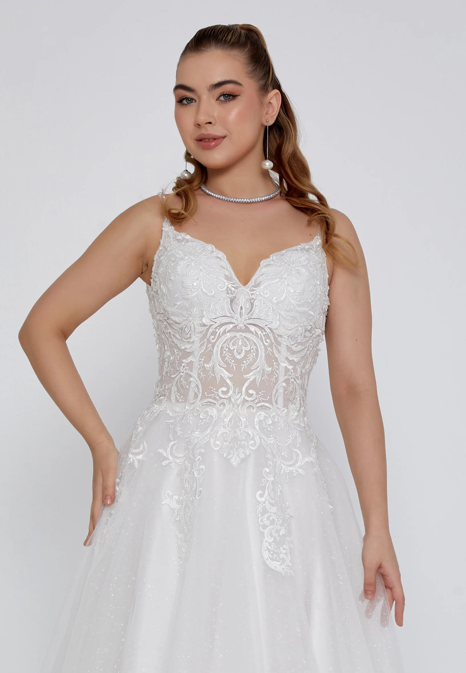 Sleeveless Maxi Tulle Regular Wedding Dress nor2021 - Image 7