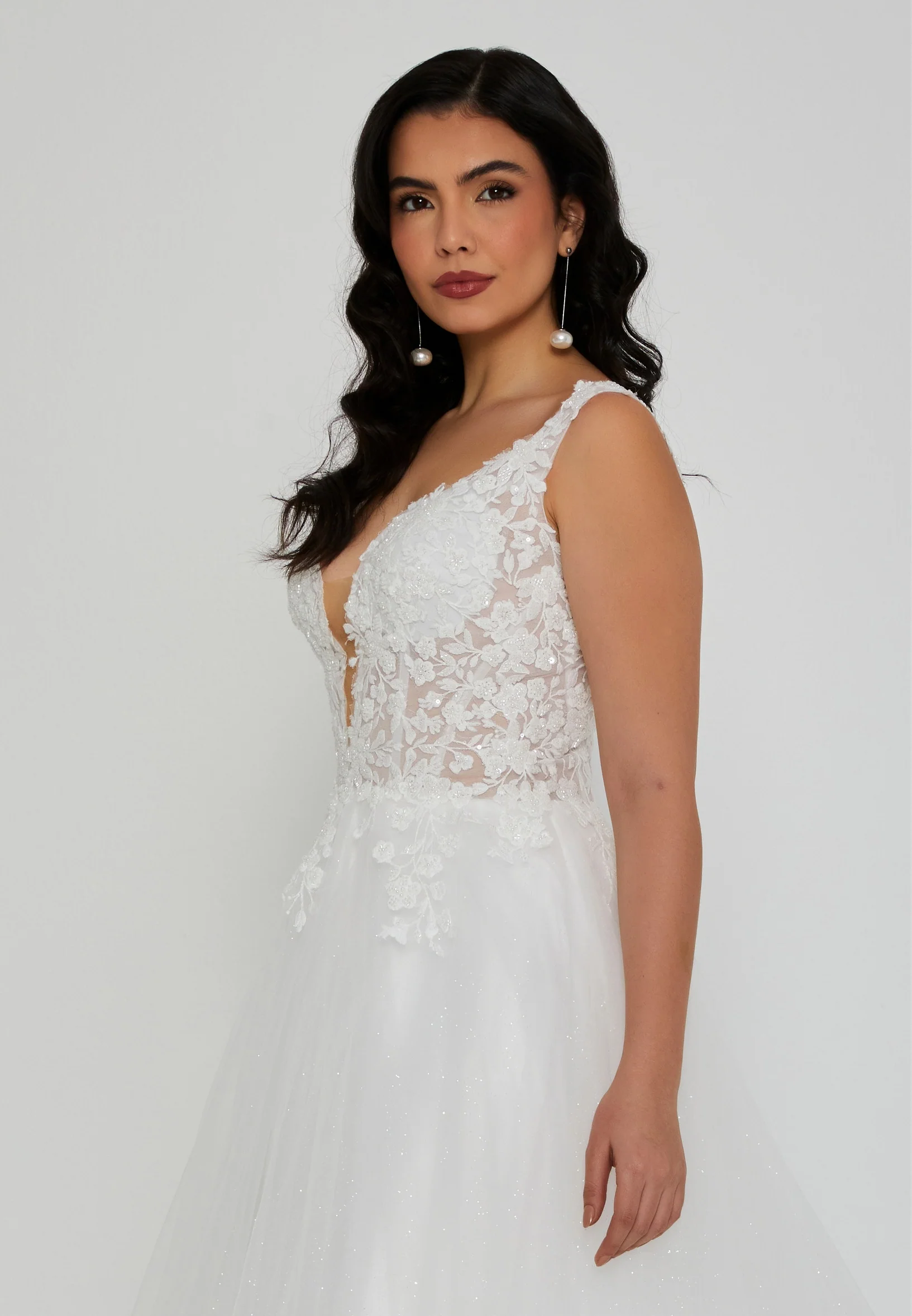 Sleeveless Maxi Tulle Regular Wedding Dress nor2051 - Image 2