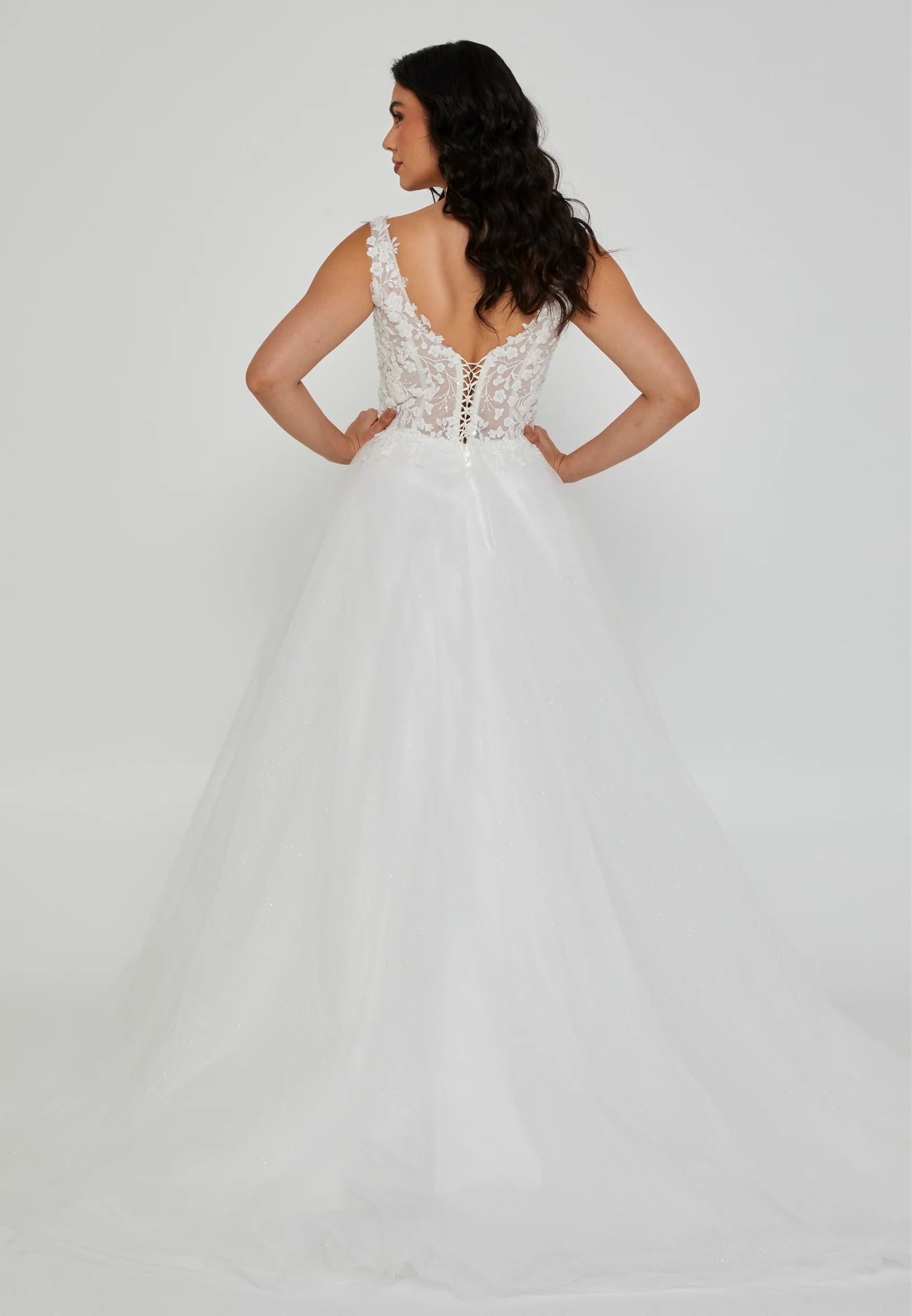 Sleeveless Maxi Tulle Regular Wedding Dress nor2051 - Image 4
