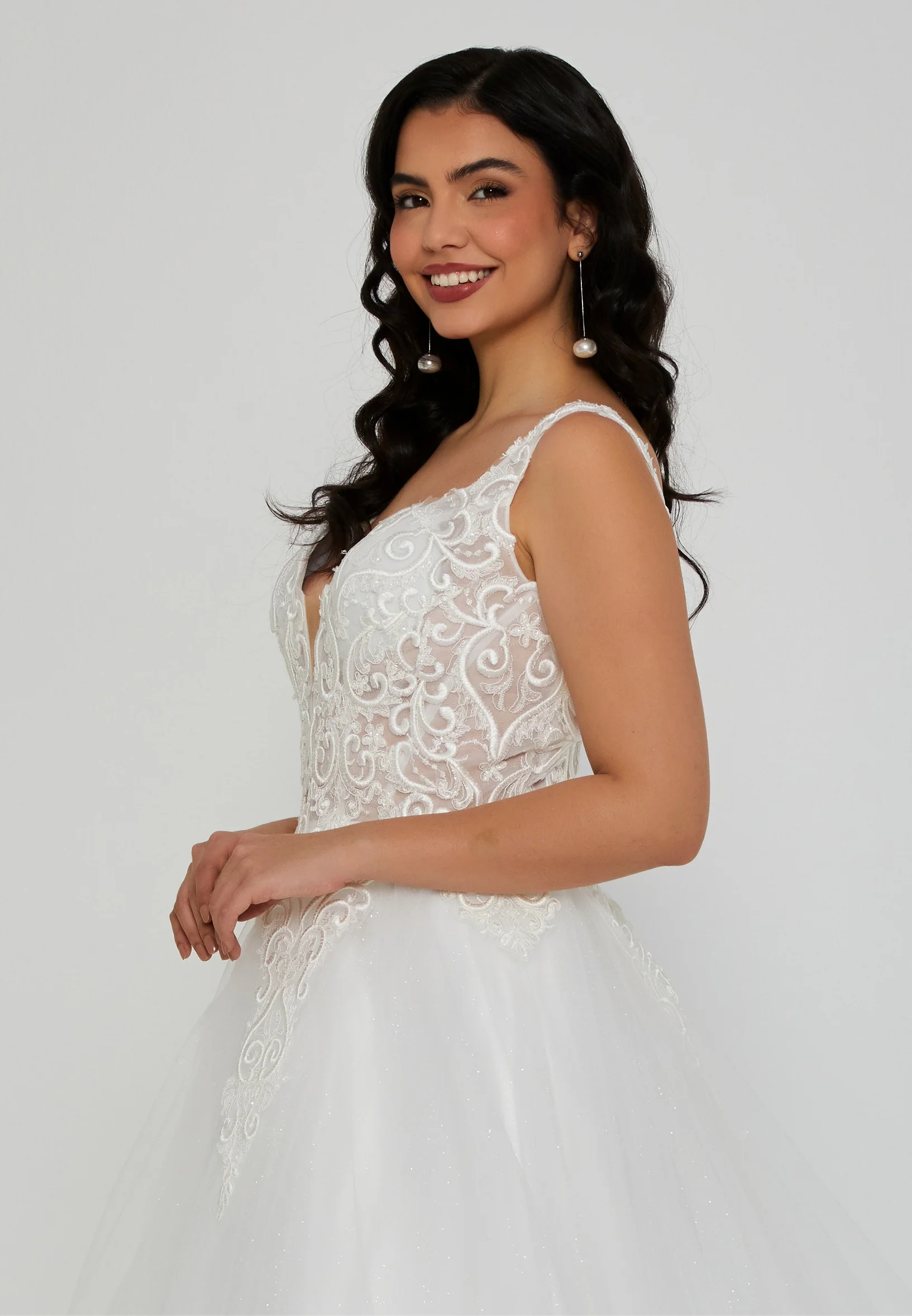 Sleeveless Maxi Tulle Regular Wedding Dress nor2052 - Image 2