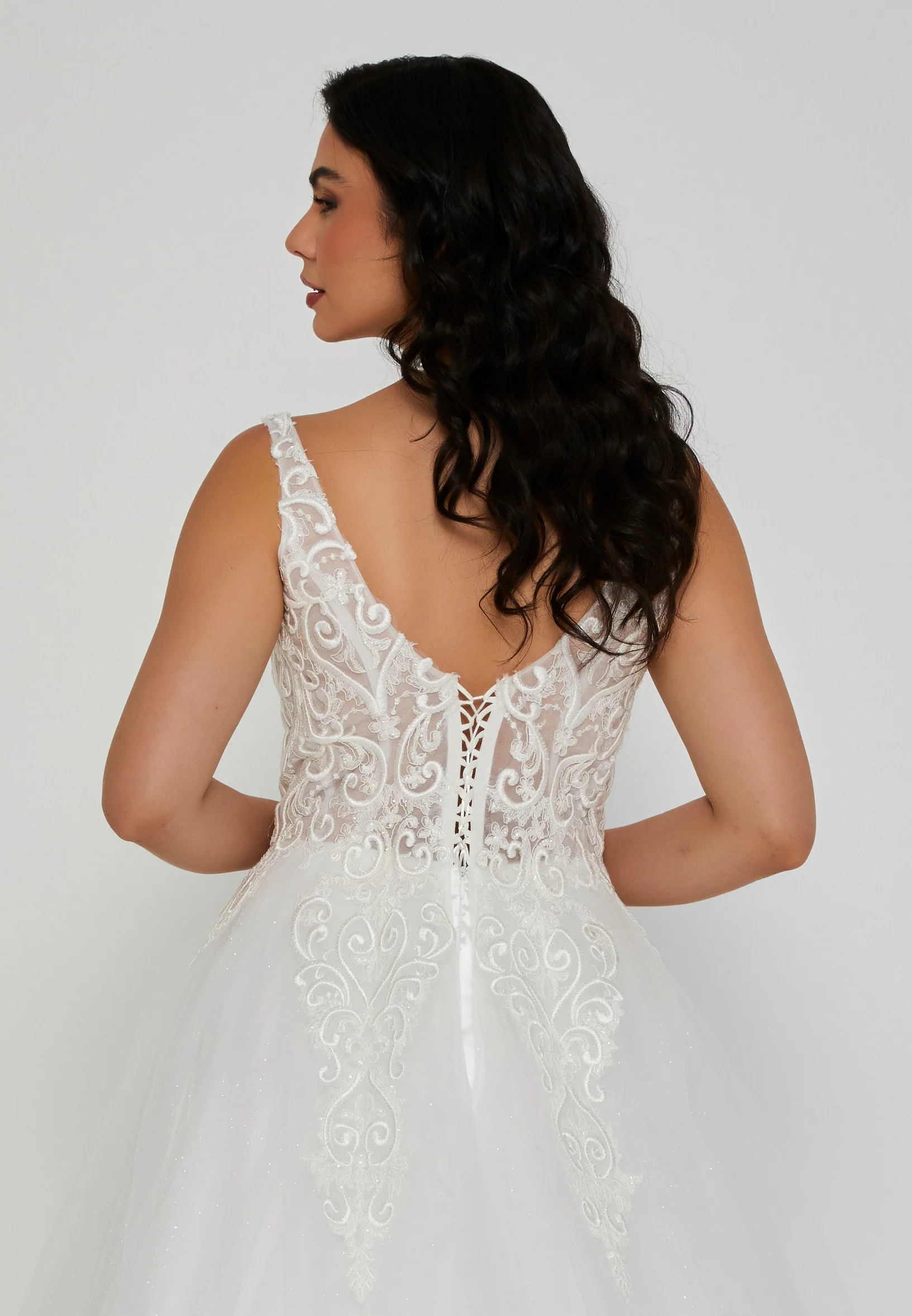 Sleeveless Maxi Tulle Regular Wedding Dress nor2052 - Image 3