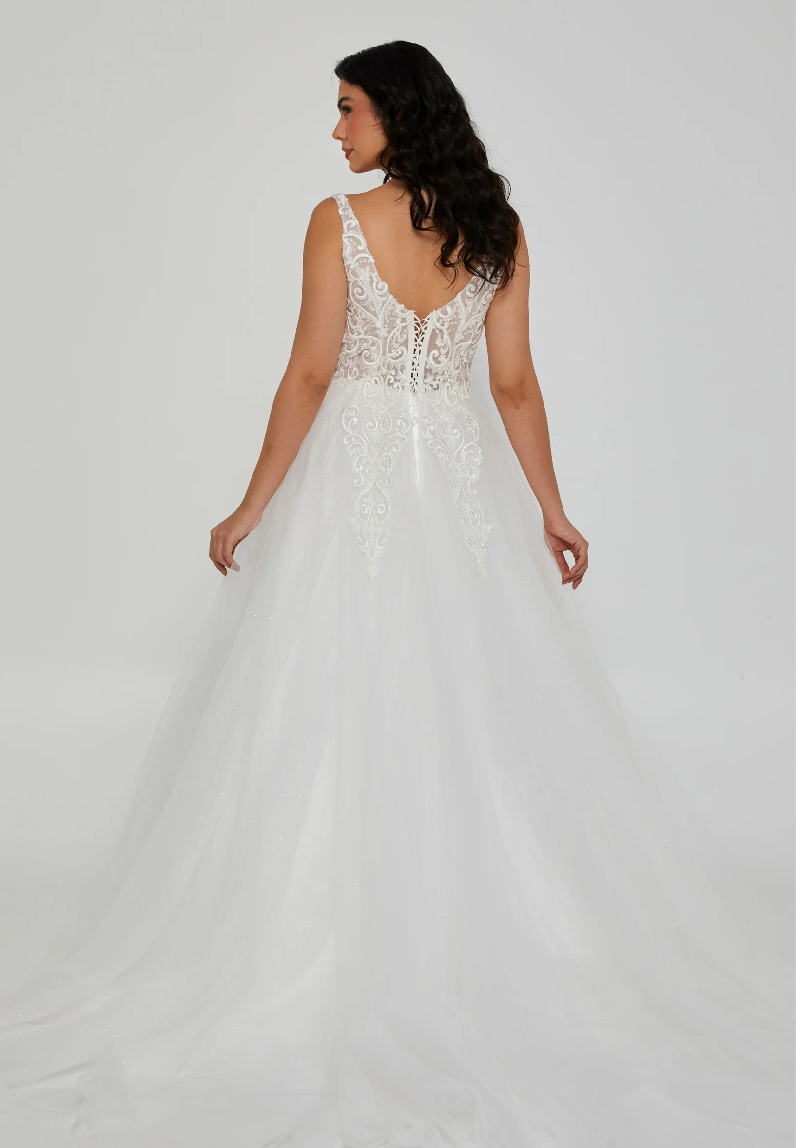 Sleeveless Maxi Tulle Regular Wedding Dress nor2052 - Image 4