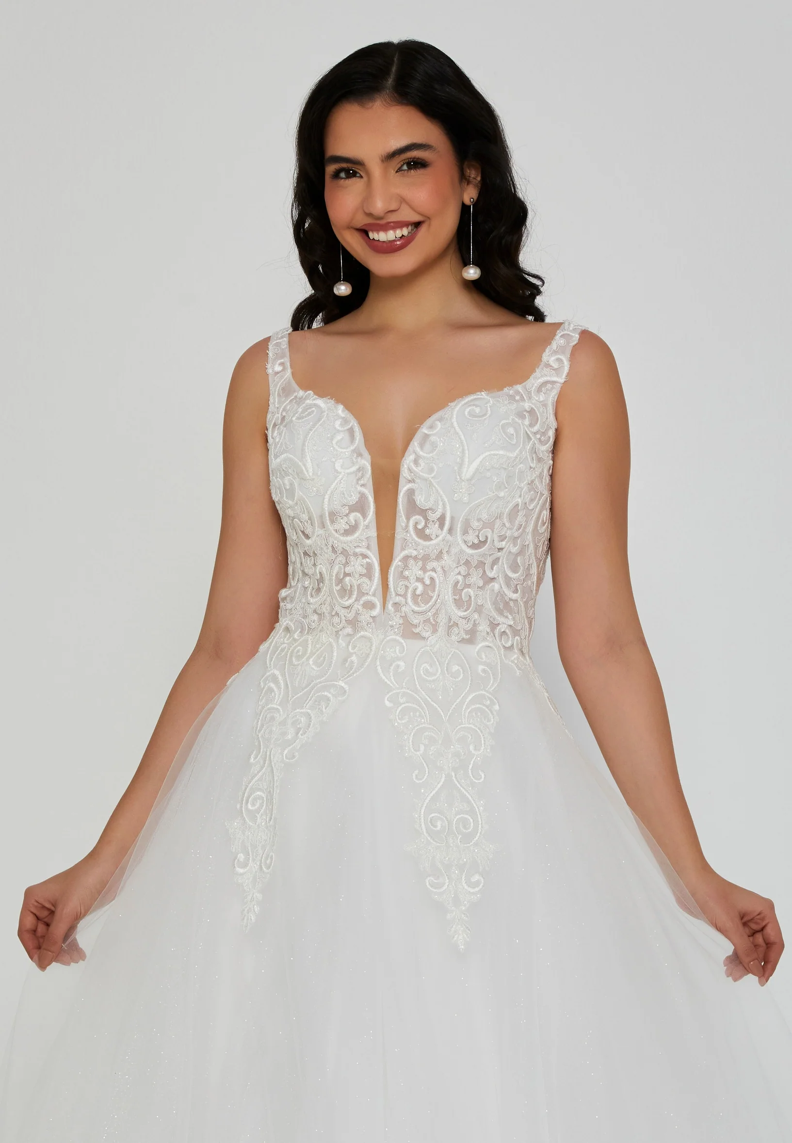 Sleeveless Maxi Tulle Regular Wedding Dress nor2052 - Image 7