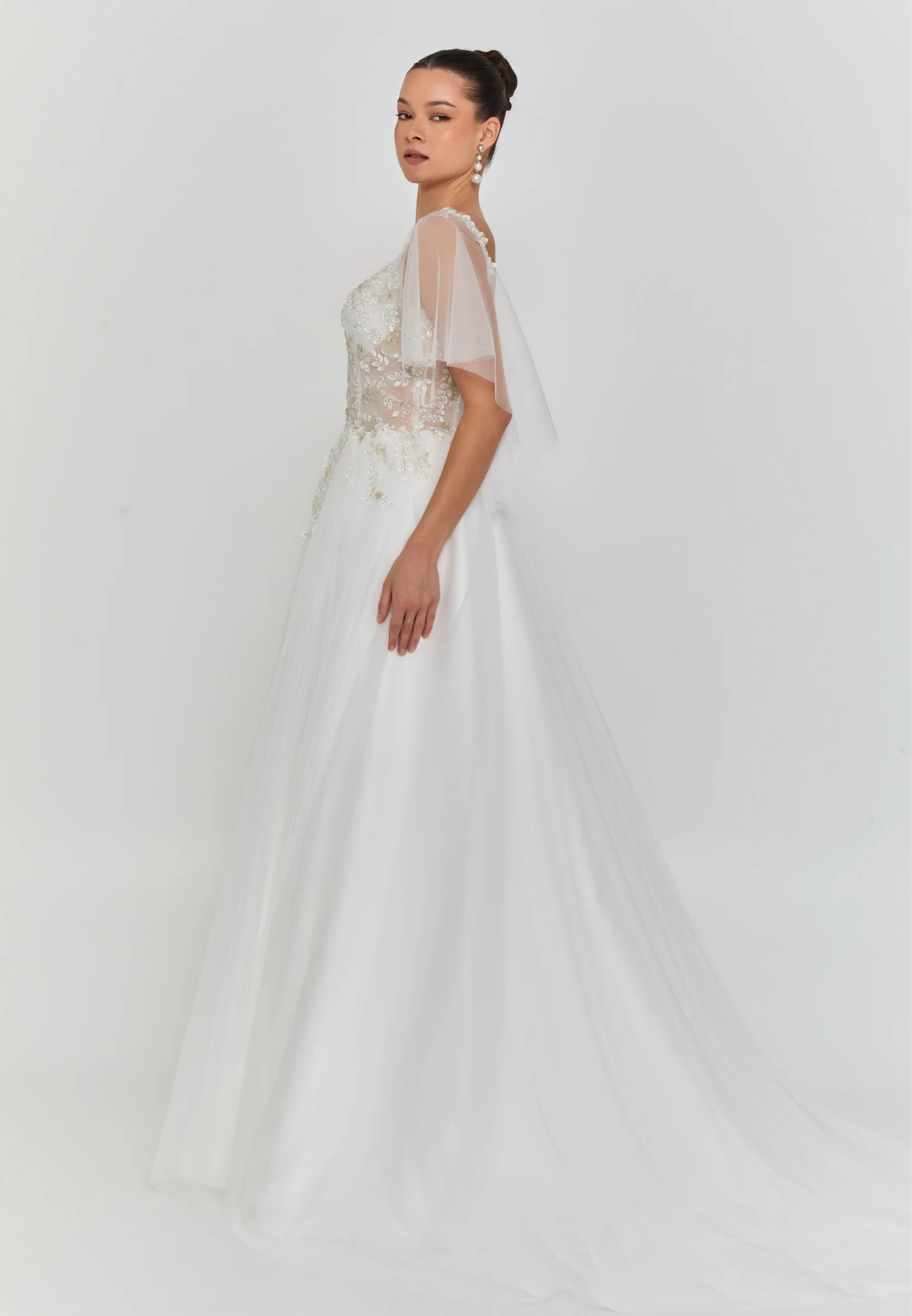 Sleeveless Maxi Tulle Regular Wedding Dress nor2058 - Image 5