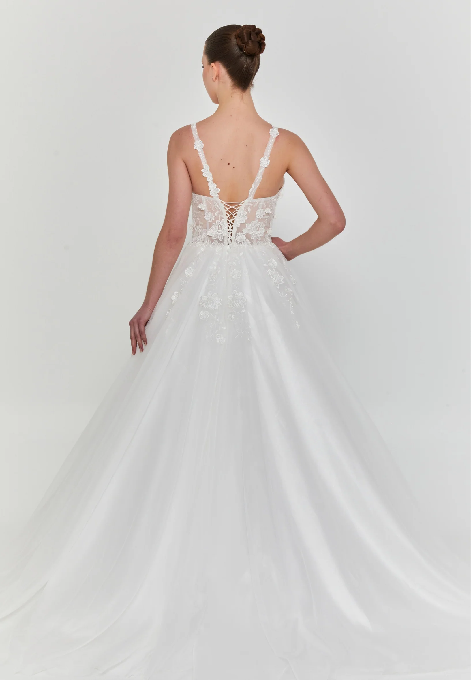 Sleeveless Maxi Tulle Regular Wedding Dress nor2060 - Image 4