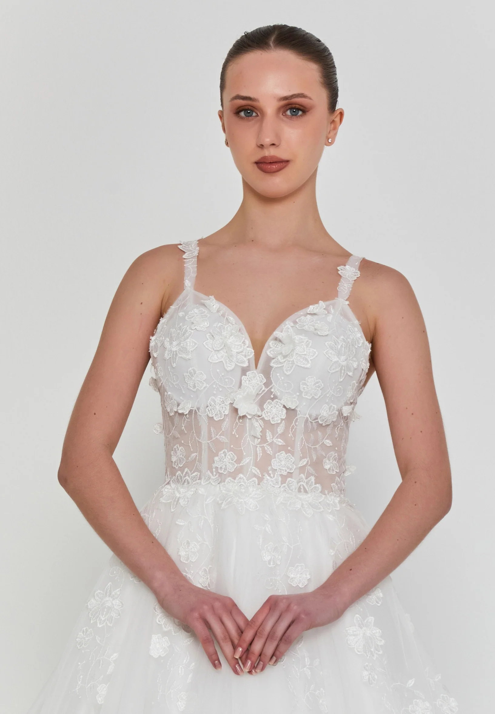 Sleeveless Maxi Tulle Regular Wedding Dress nor2060 - Image 7